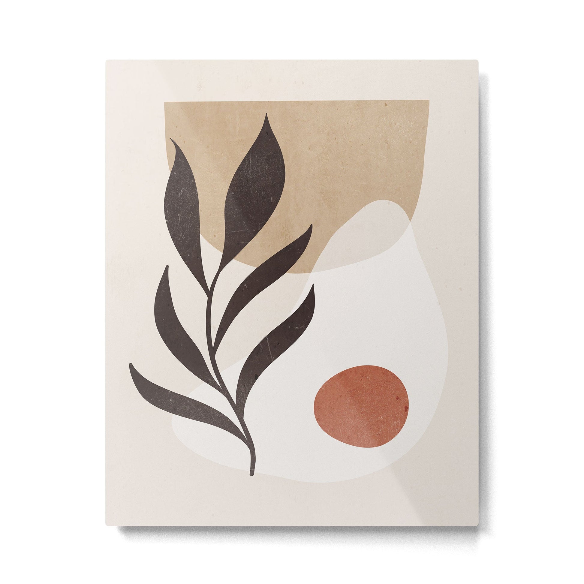 Minimal Abstract Art Plant 7 Metal Print | TeksDecor