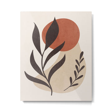 Minimal Abstract Art Plant 8 Metal Print | TeksDecor