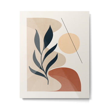 Minimal Abstract Art Plant 9 Metal Print | TeksDecor