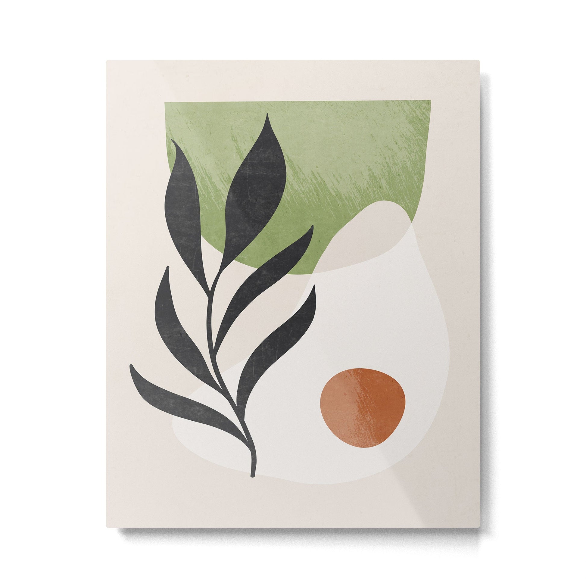 Minimal Abstract Art Plant Metal Print | TeksDecor