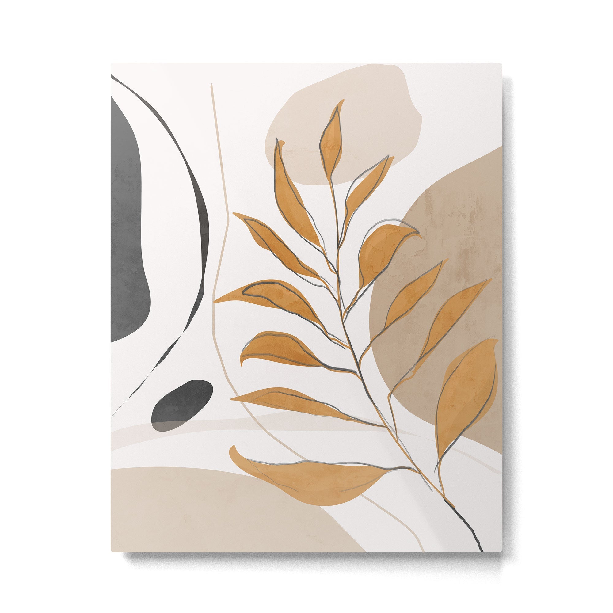 Minimal Abstract Art Tropical Leaf  Metal Print | TeksDecor