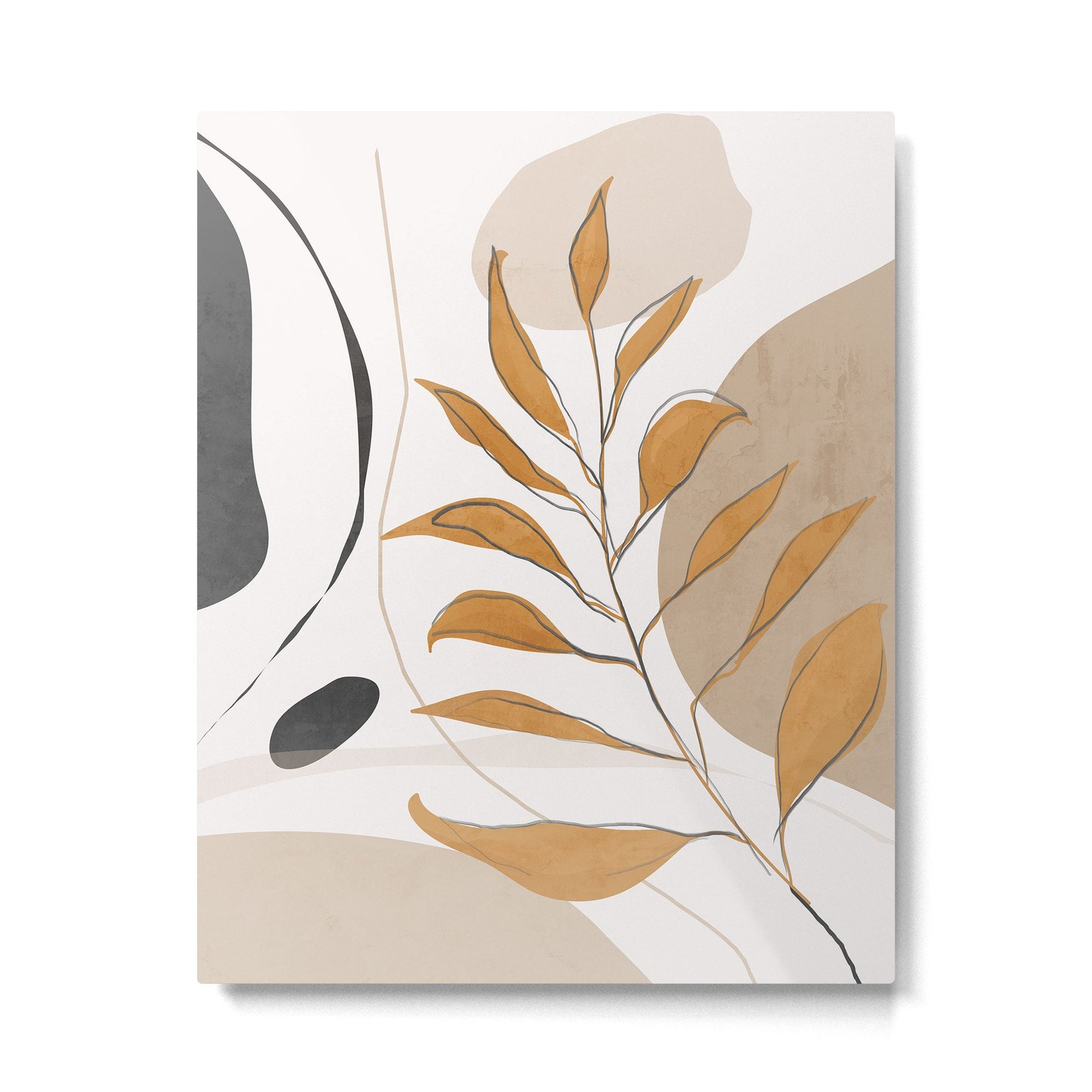 Minimal Abstract Art Tropical Leaf  Metal Print | TeksDecor