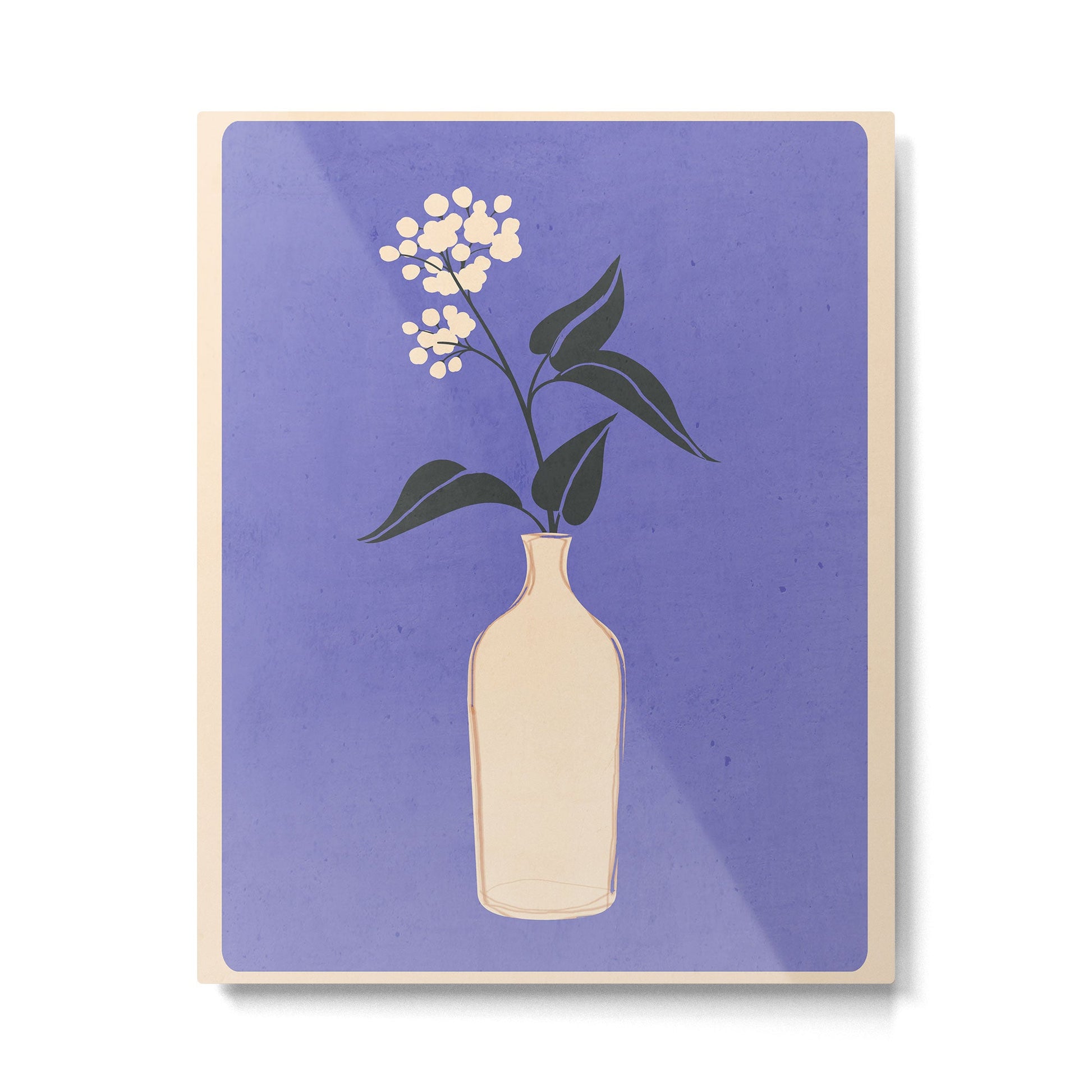 Minimal Abstract Art Vase Flower 14 Metal Print | TeksDecor
