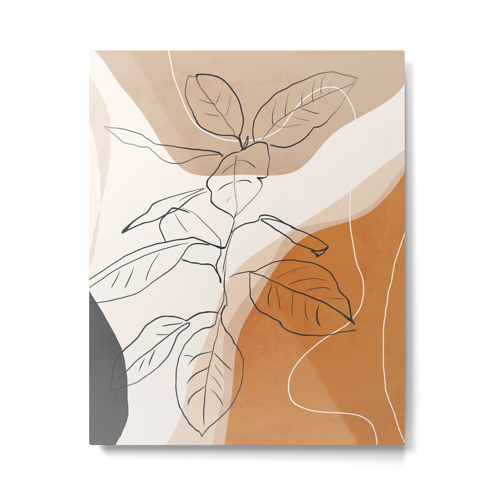 Minimal Plant Abstract Art Metal Print | TeksDecor