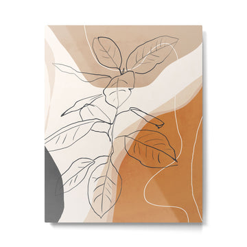 Minimal Plant Abstract Art Metal Print | TeksDecor