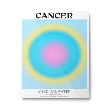 Cancer Gradient Print Metal Print | TeksDecor