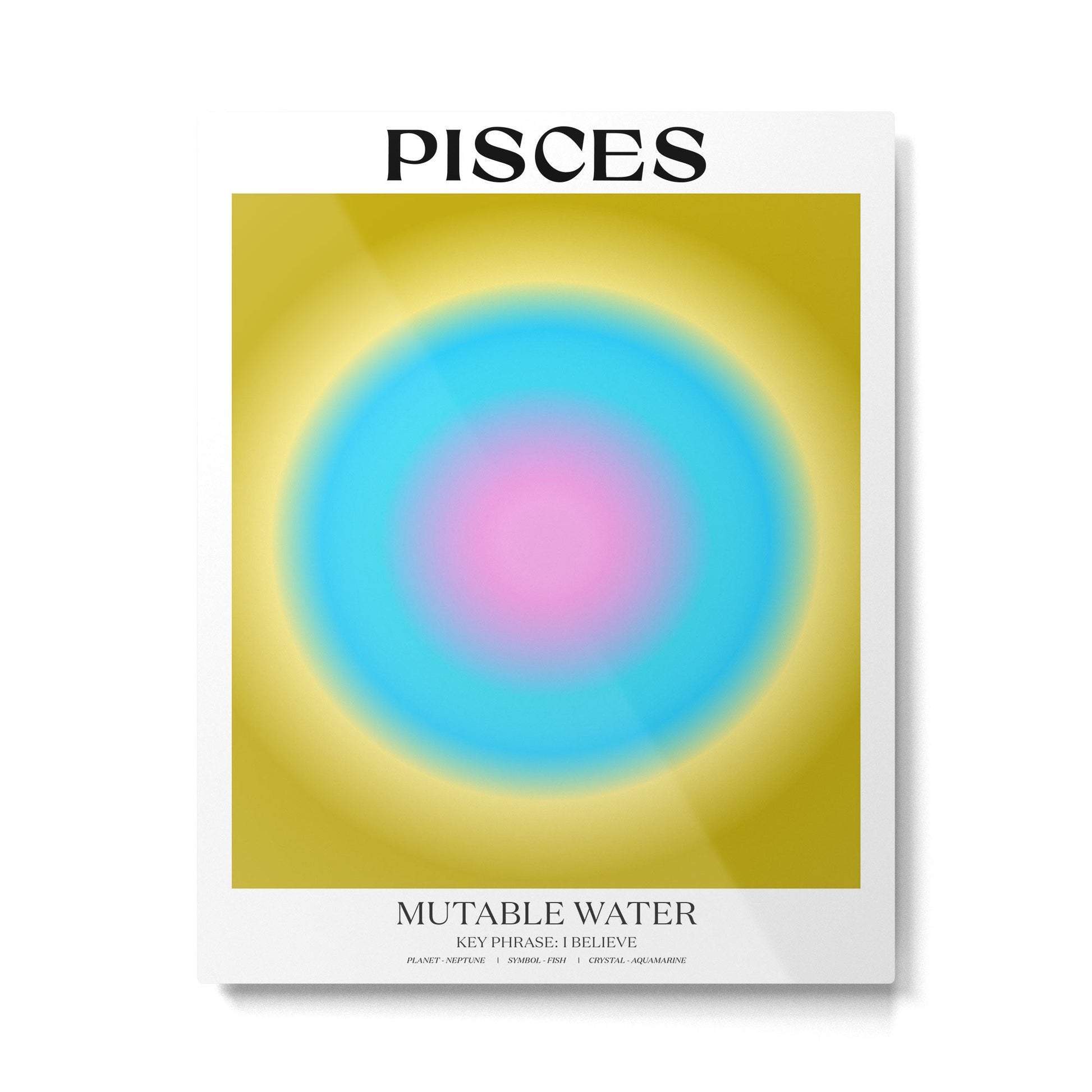 Pisces Gradient Print Metal Print | TeksDecor