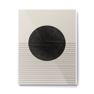 Minimalistic sun and Ocean Metal Print | TeksDecor