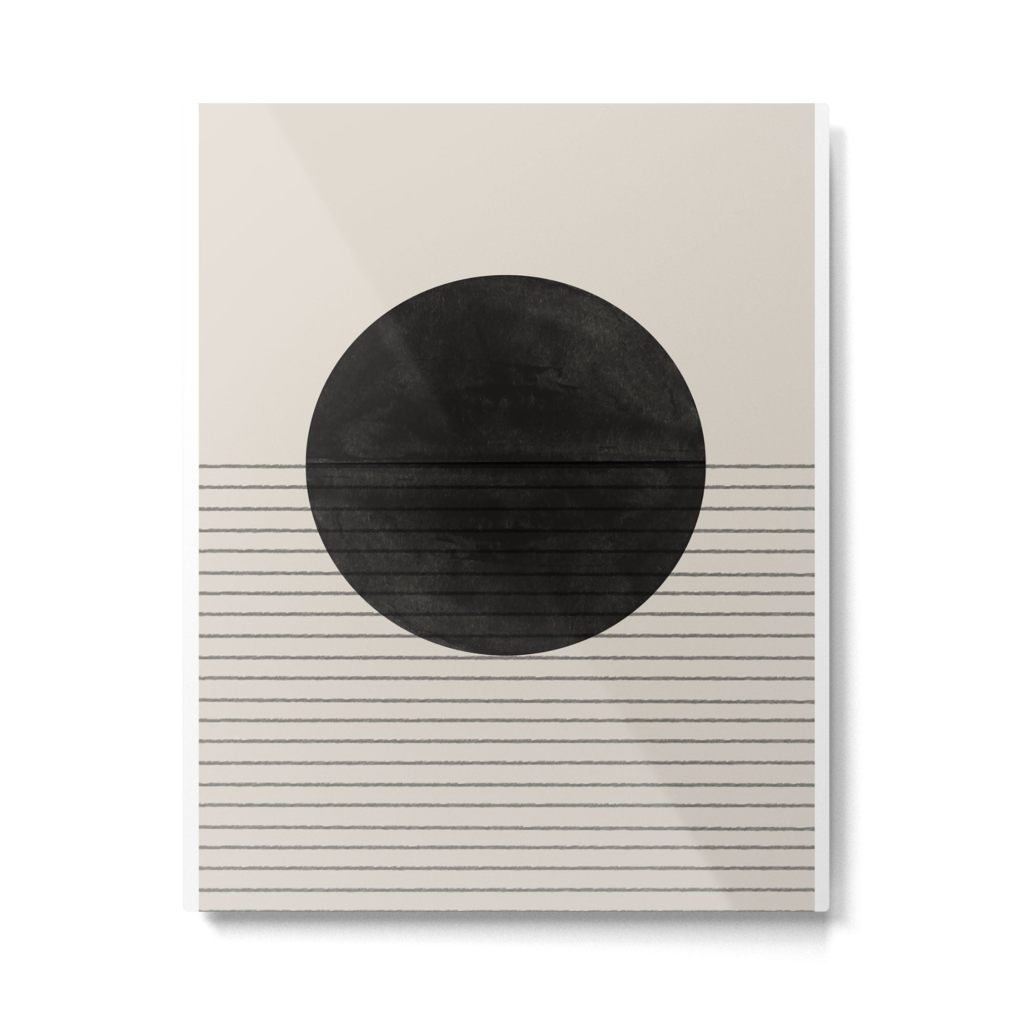 Minimalistic sun and Ocean Metal Print | TeksDecor