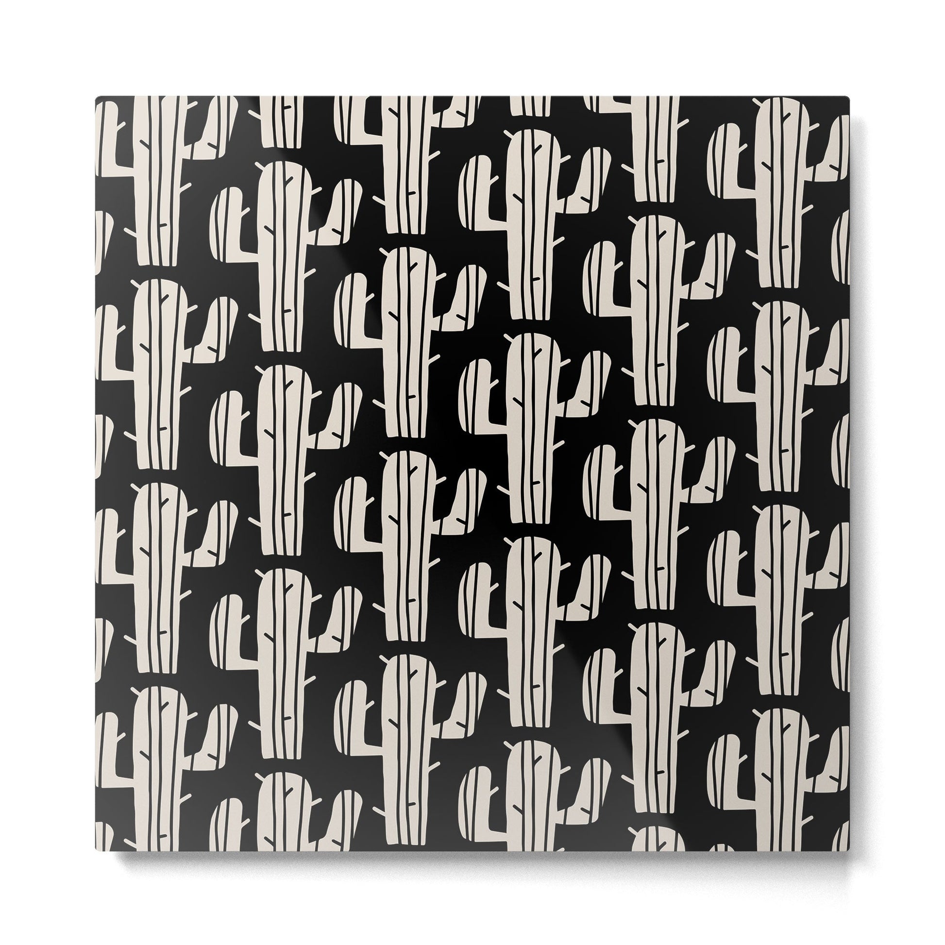 Desert Cactus Pattern 861 Metal Print | TeksDecor