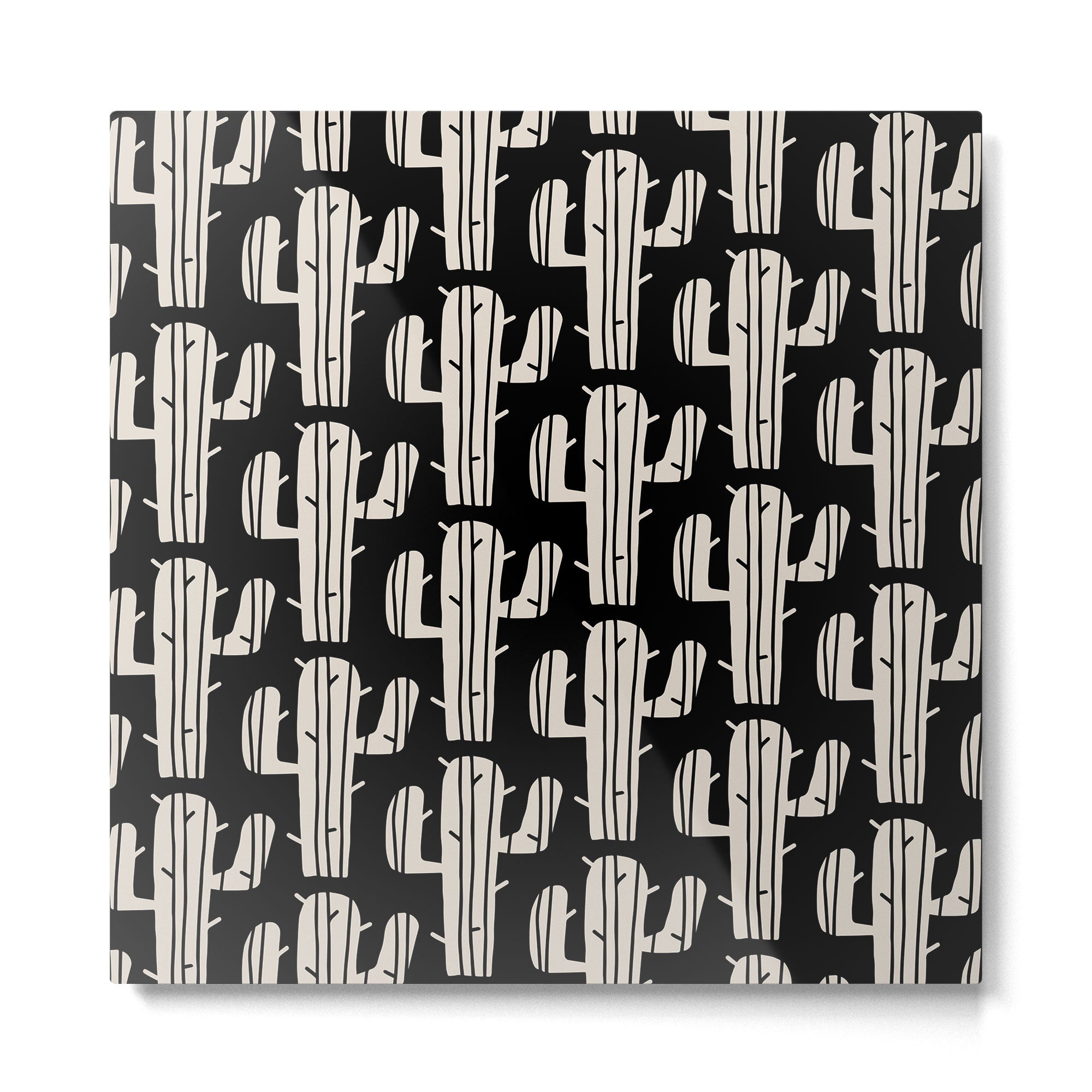 Desert Cactus Pattern 861 Metal Print | TeksDecor