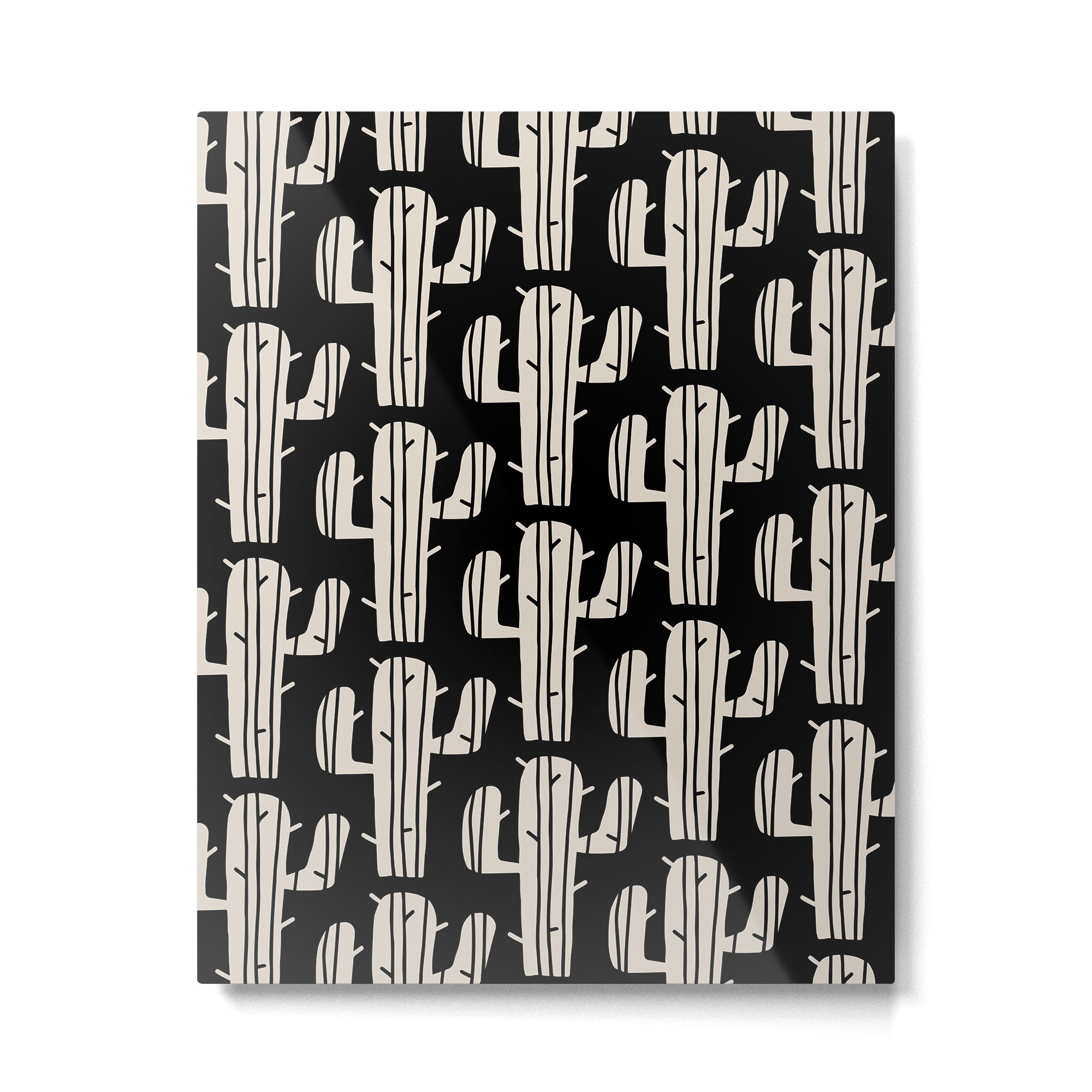 Desert Cactus Pattern 861 Metal Print | TeksDecor