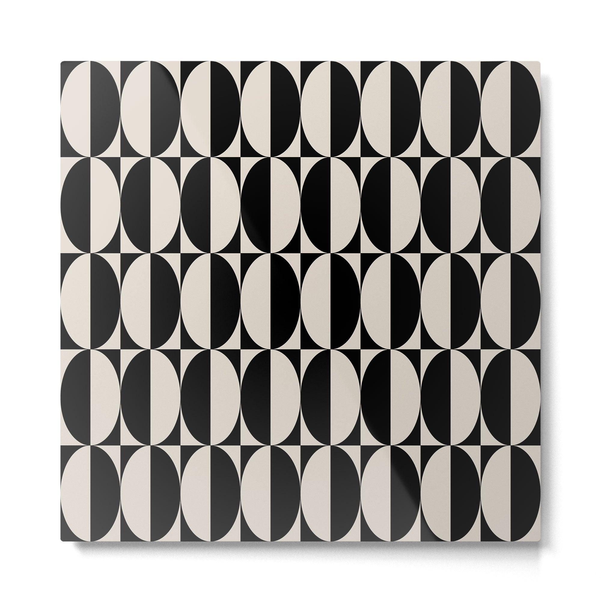 Hollywood Regency 261 Scandi Black and Linen White Metal Print | TeksDecor
