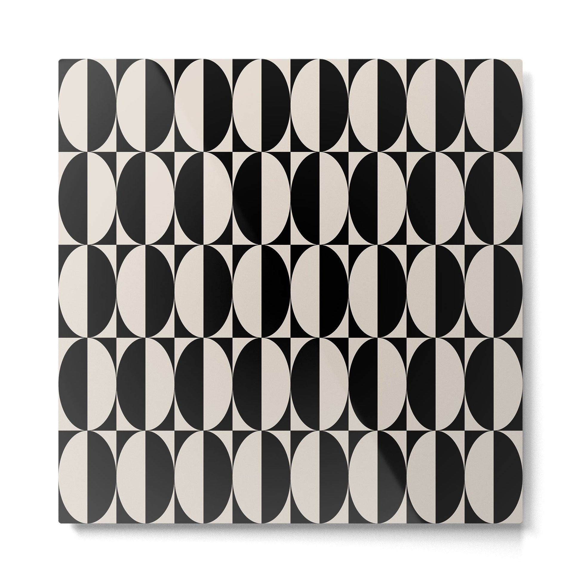 Hollywood Regency 261 Scandi Black and Linen White Metal Print | TeksDecor