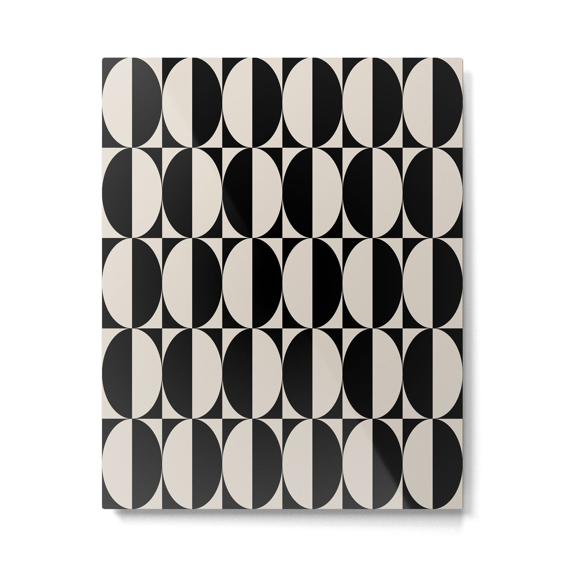 Hollywood Regency 261 Scandi Black and Linen White Metal Print | TeksDecor