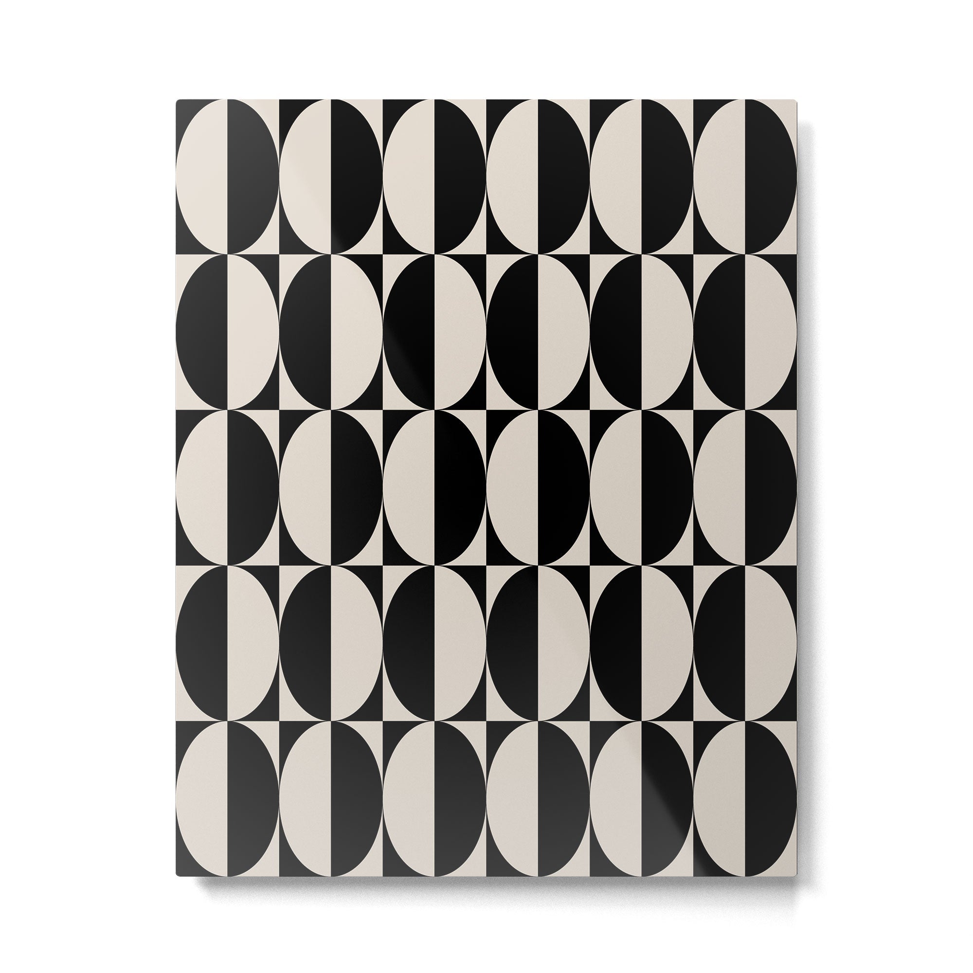 Hollywood Regency 261 Scandi Black and Linen White Metal Print | TeksDecor