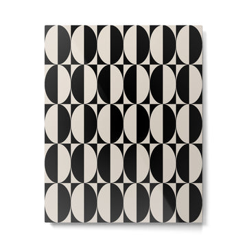 Hollywood Regency 261 Scandi Black and Linen White Metal Print | TeksDecor