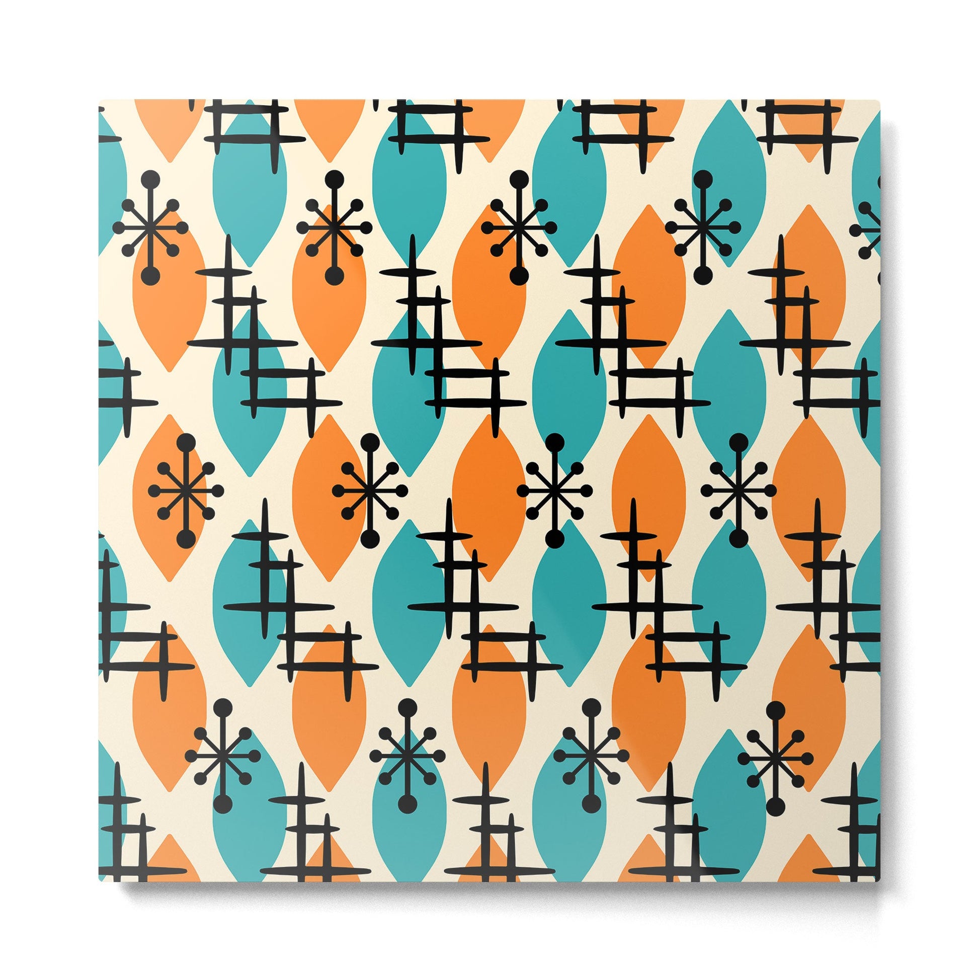 Mid Century Modern Atomic Drops 224 Metal Print | TeksDecor