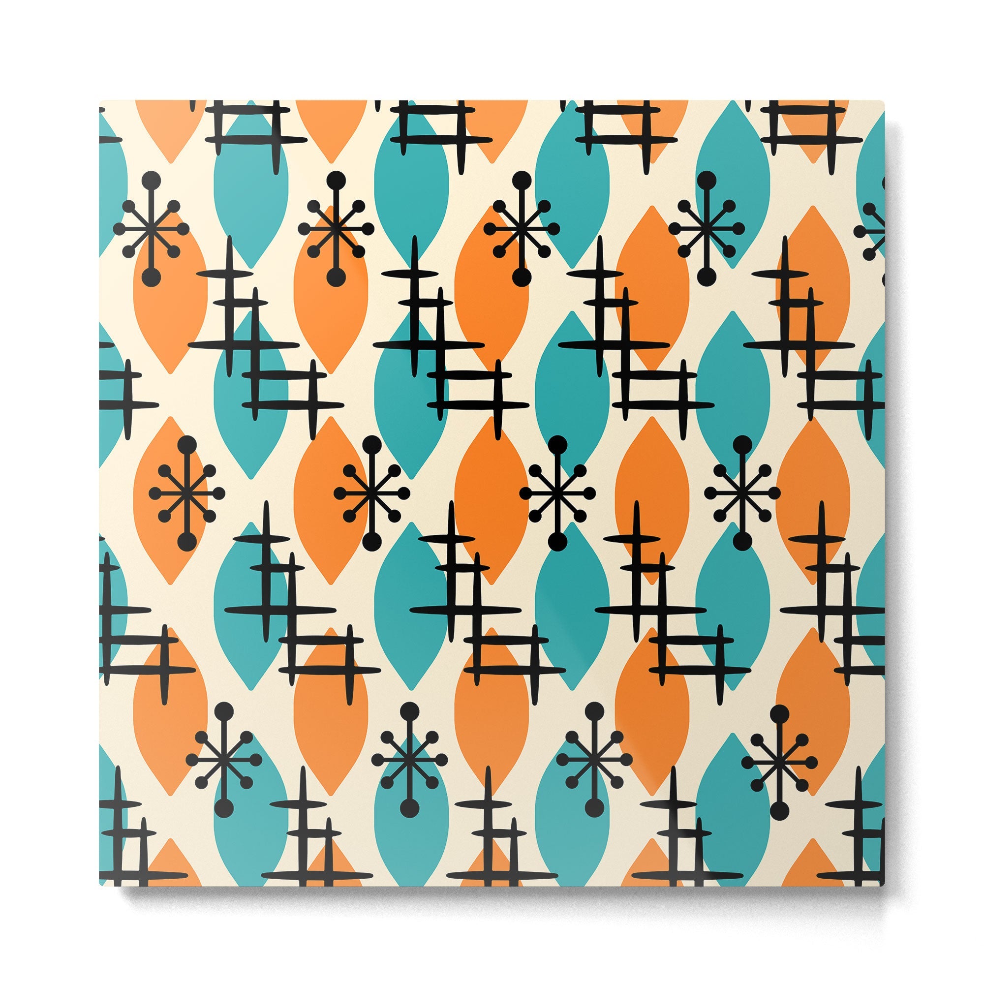 Mid Century Modern Atomic Drops 224 Metal Print | TeksDecor
