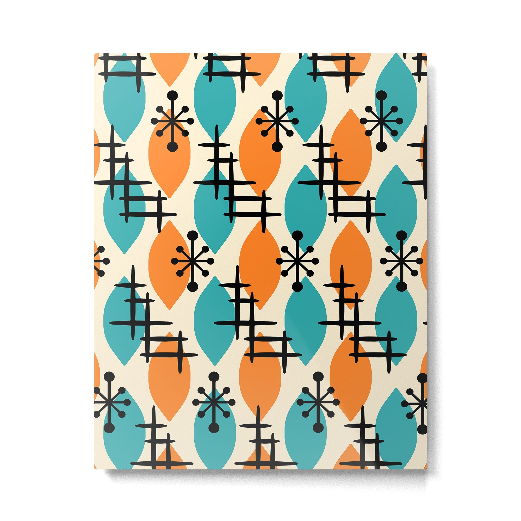 Mid Century Modern Atomic Drops 224 Metal Print | TeksDecor