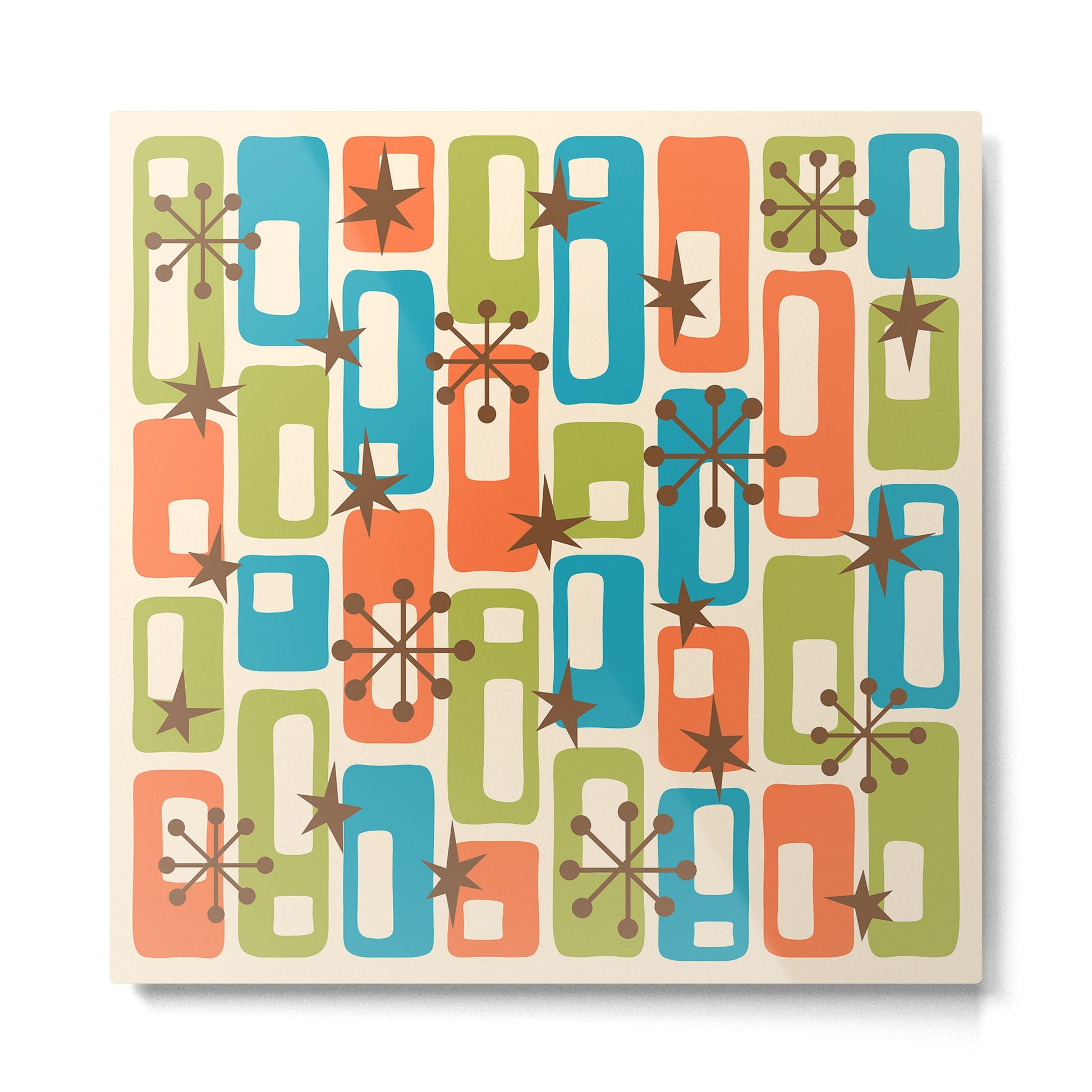 Mid Century Modern Atomic Sparkles 239 Metal Print | TeksDecor