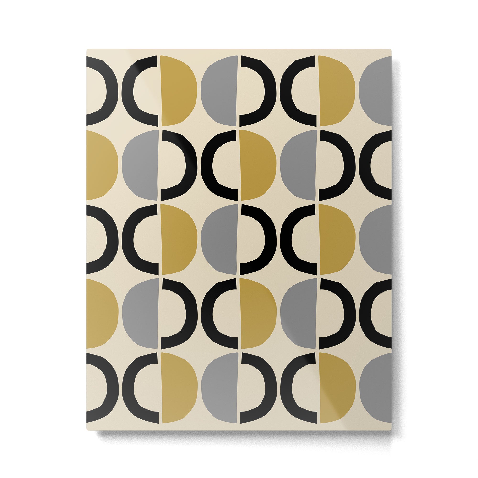 Mid Century Modern Half Circle Pattern 581 Winter Metal Print | TeksDecor