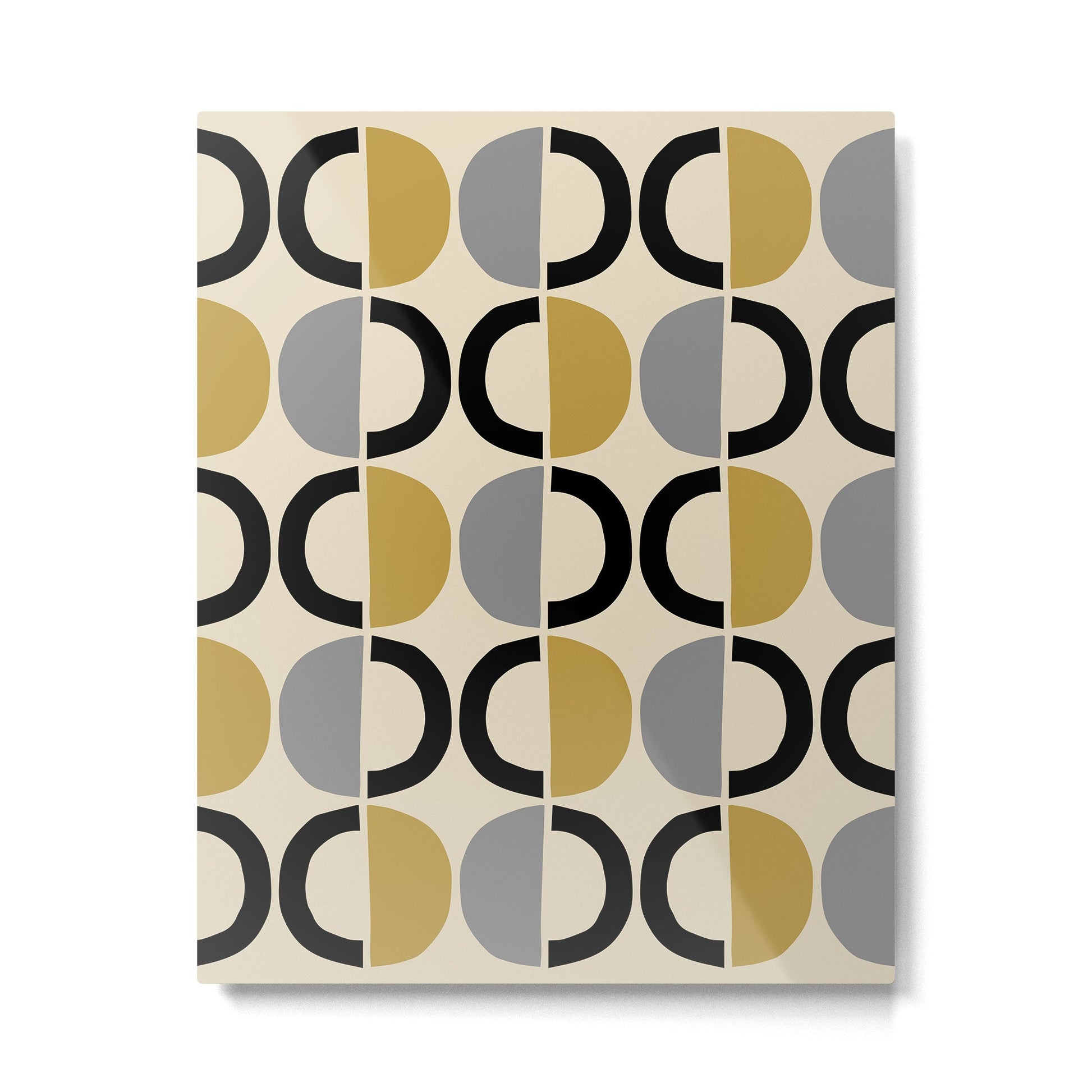 Mid Century Modern Half Circle Pattern 581 Winter Metal Print | TeksDecor