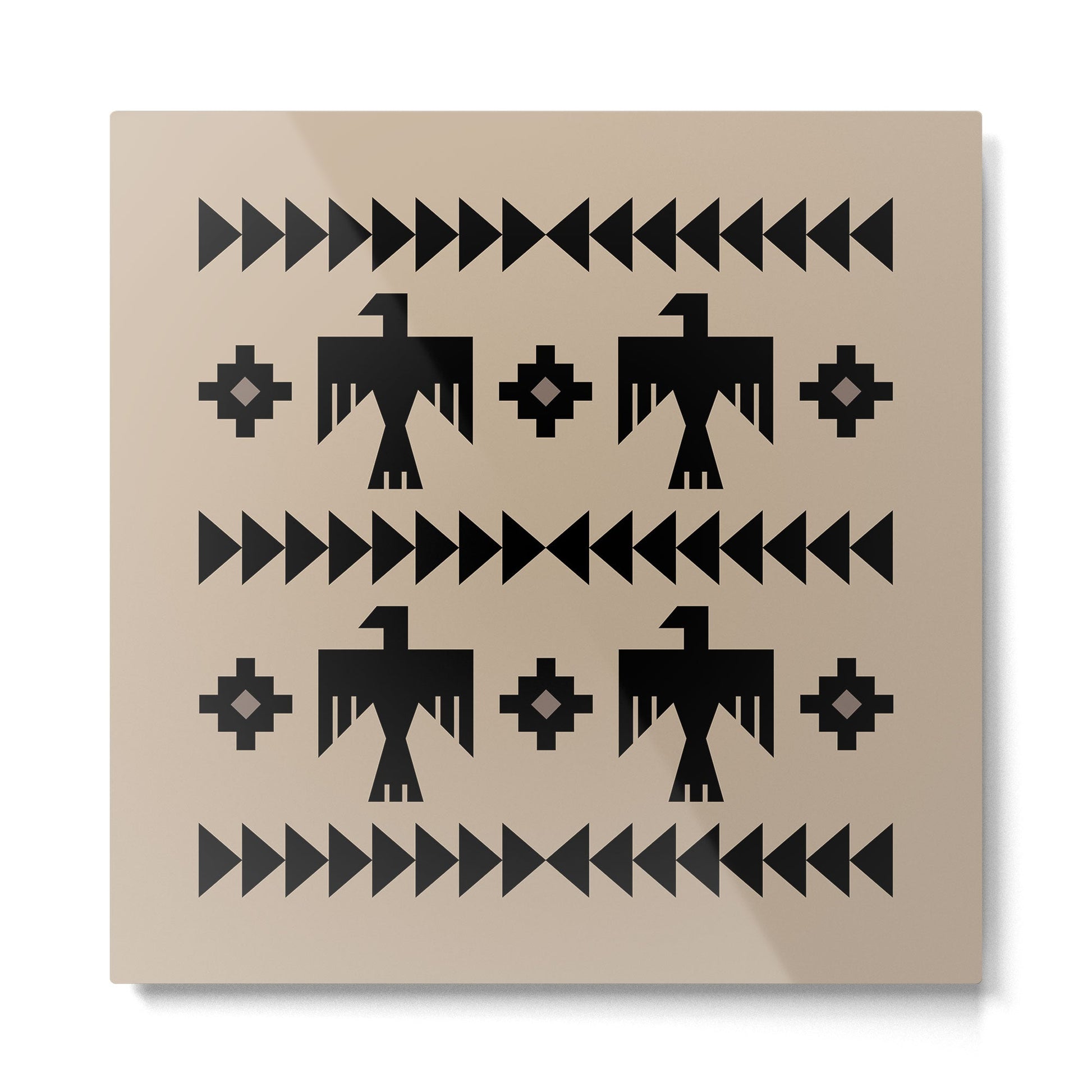 Southwestern Eagle and Arrow Pattern 125 Metal Print | TeksDecor