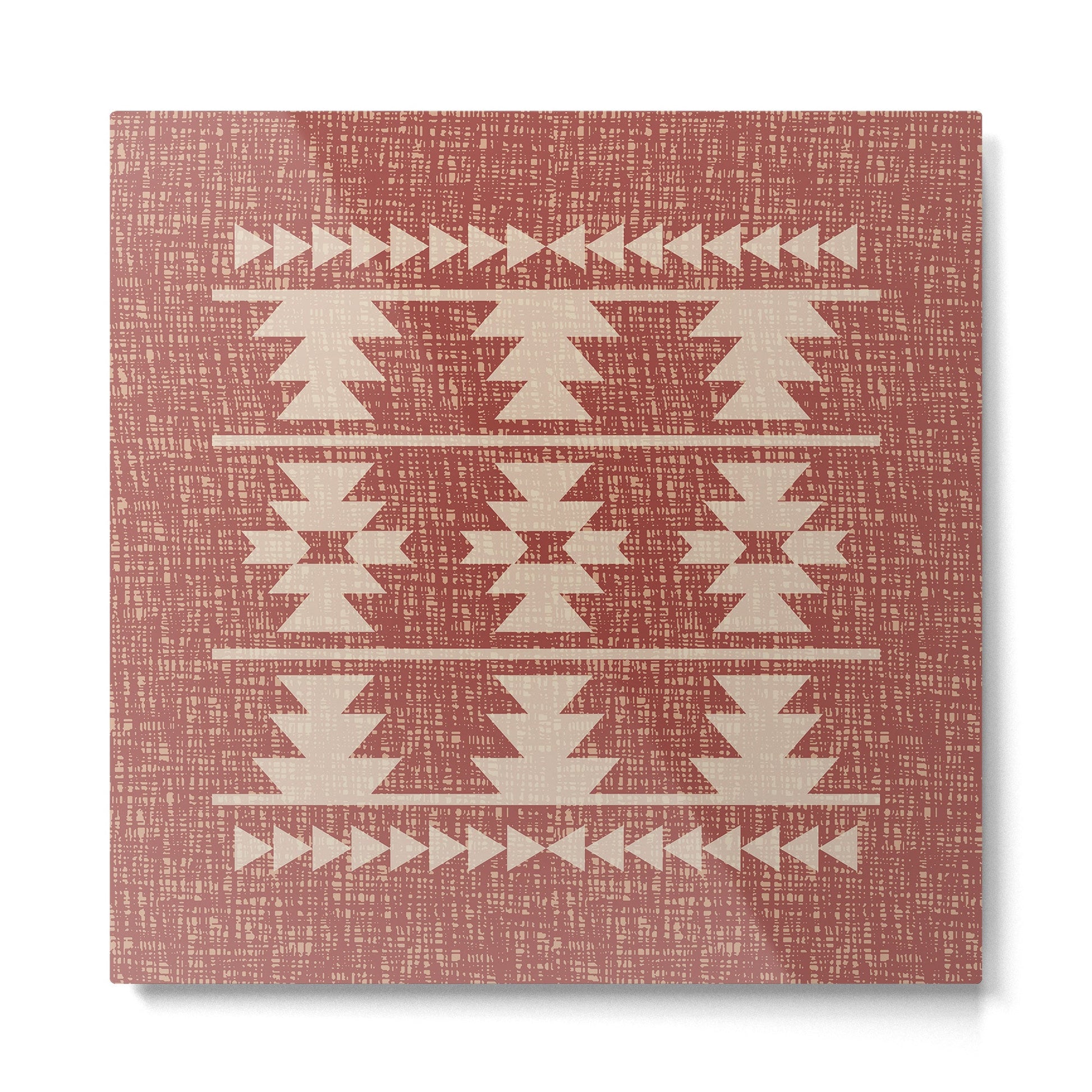 Southwestern Pattern 135 Sienna and Beige Metal Print | TeksDecor