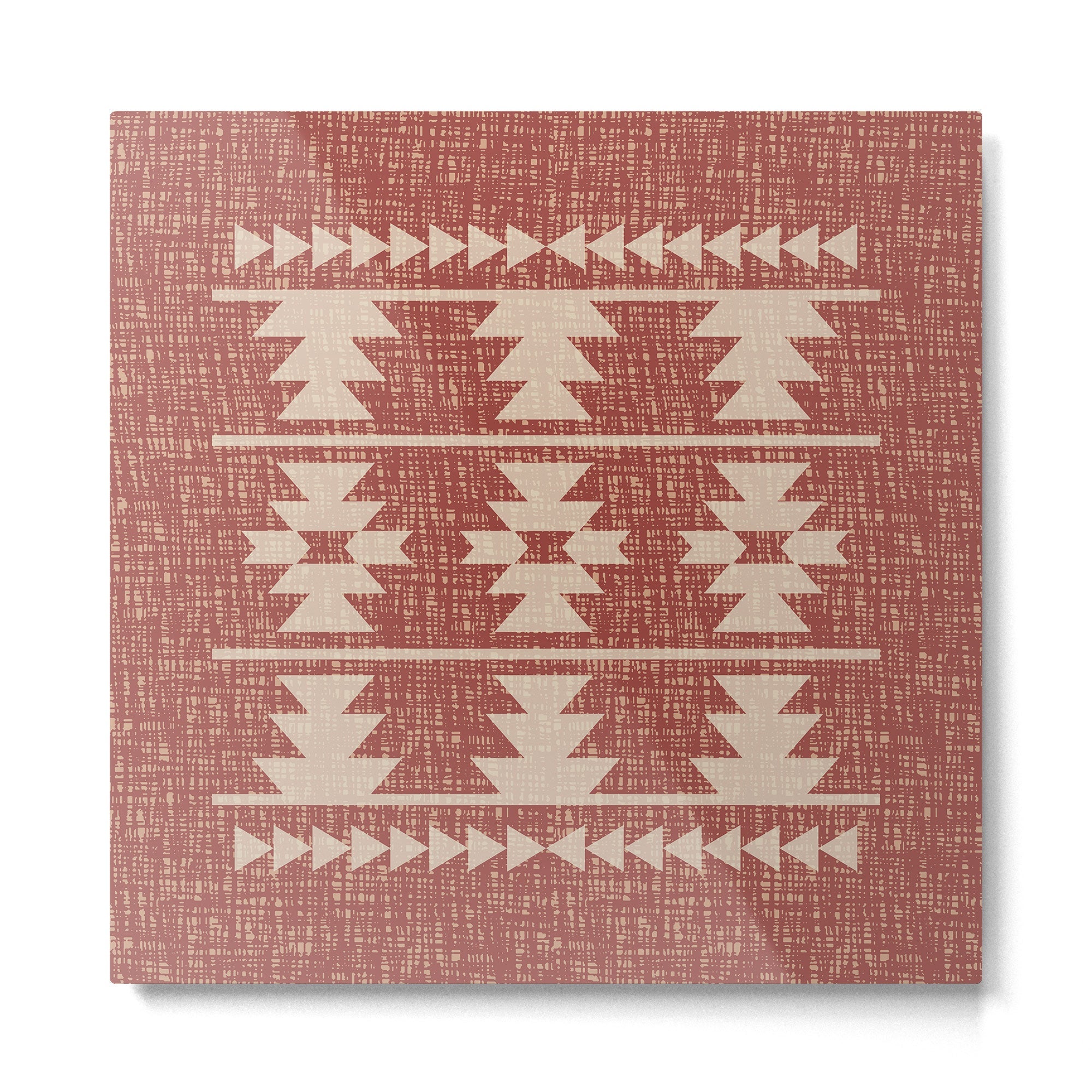Southwestern Pattern 135 Sienna and Beige Metal Print | TeksDecor