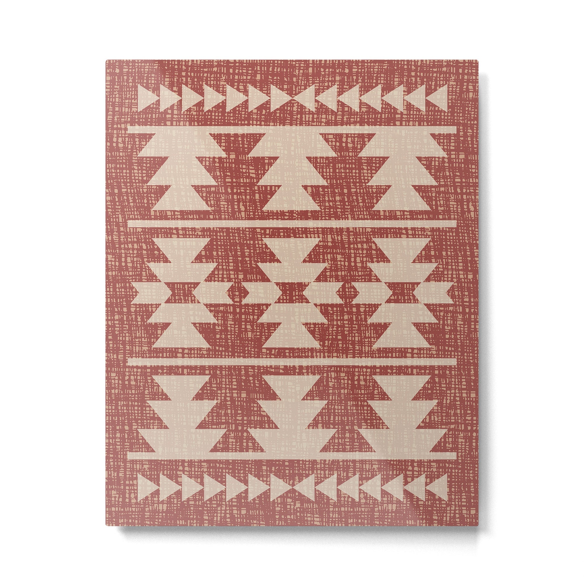 Southwestern Pattern 135 Sienna and Beige Metal Print | TeksDecor