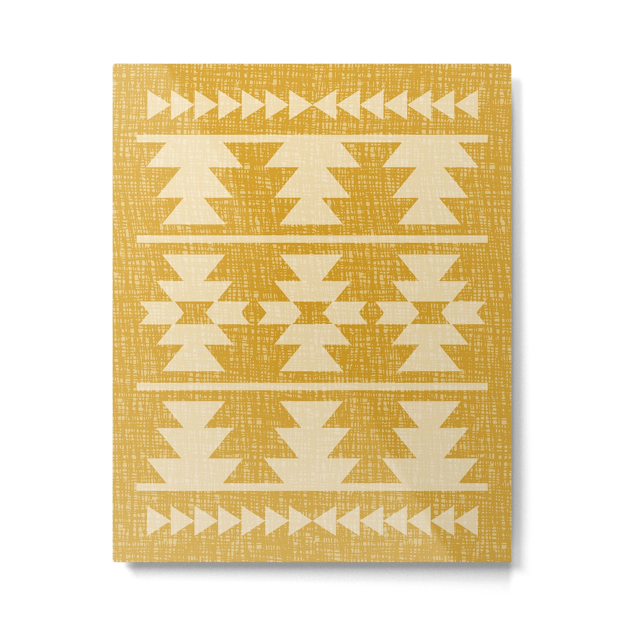 Southwestern Pattern 136 Yellow Metal Print | TeksDecor