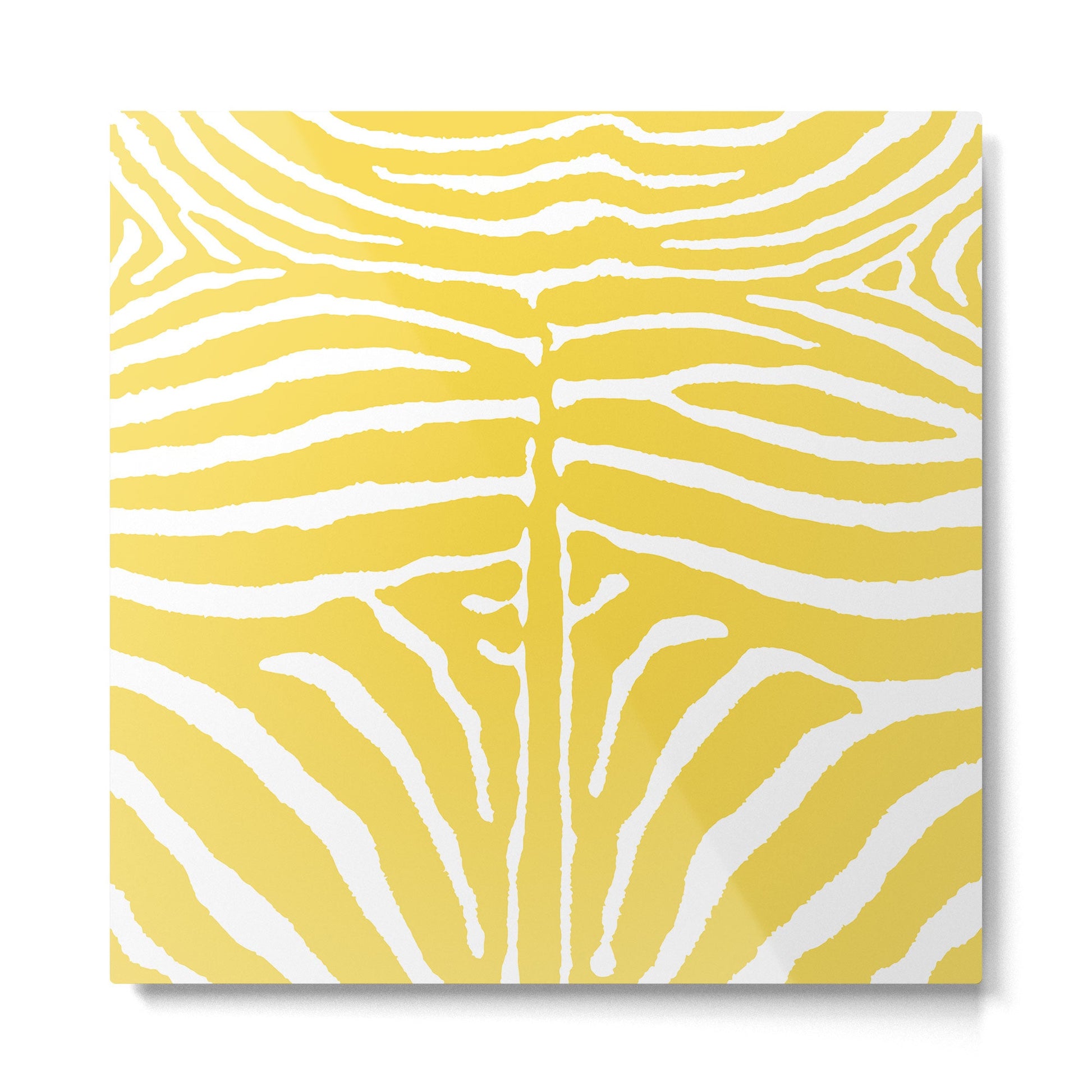 Zebra Wild Animal Print 240 Yellow Metal Print | TeksDecor