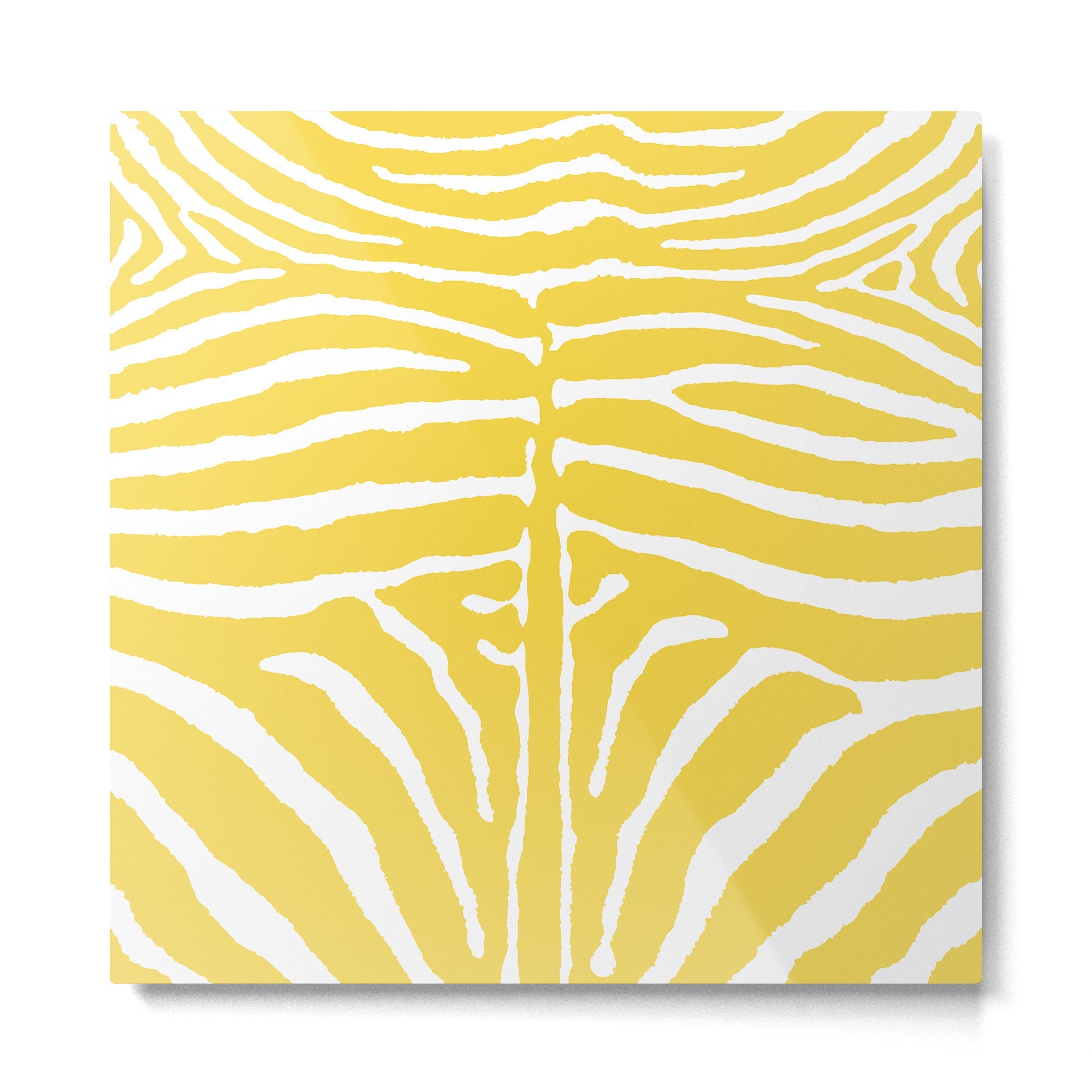 Zebra Wild Animal Print 240 Yellow Metal Print | TeksDecor