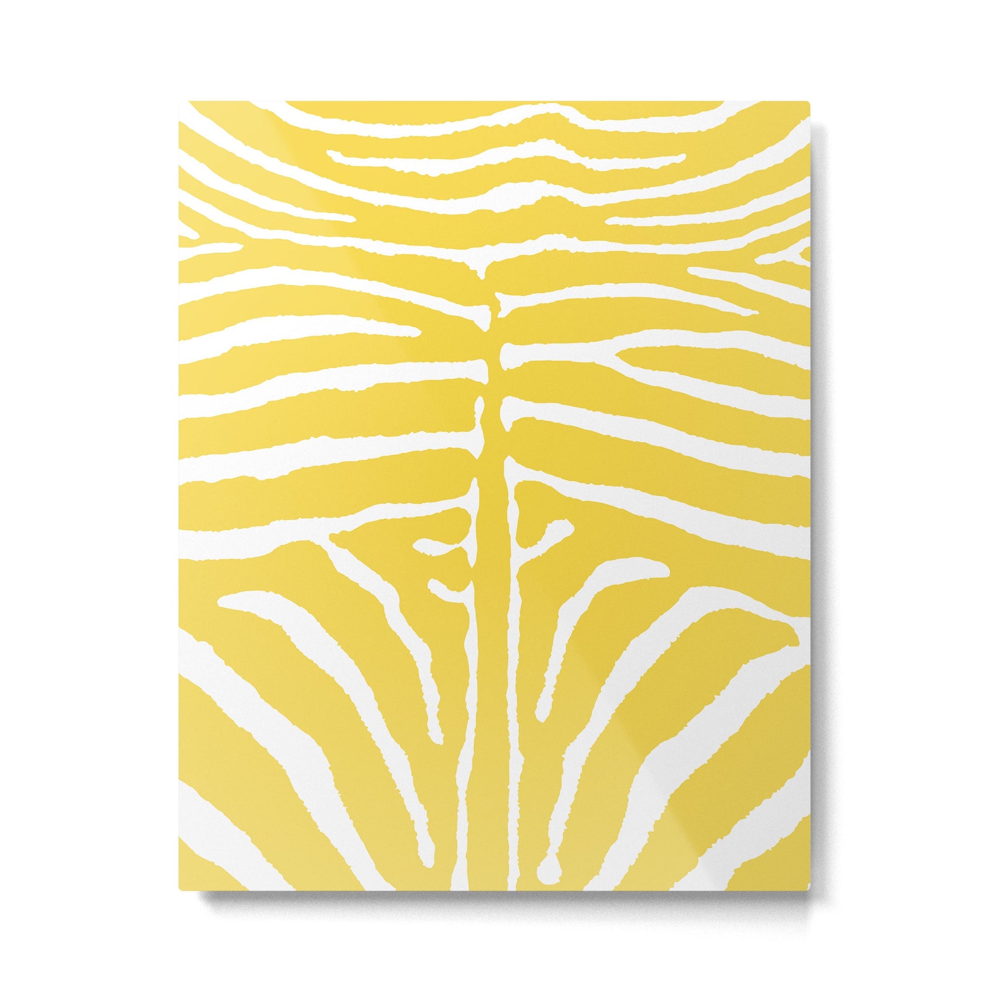 Zebra Wild Animal Print 240 Yellow Metal Print | TeksDecor