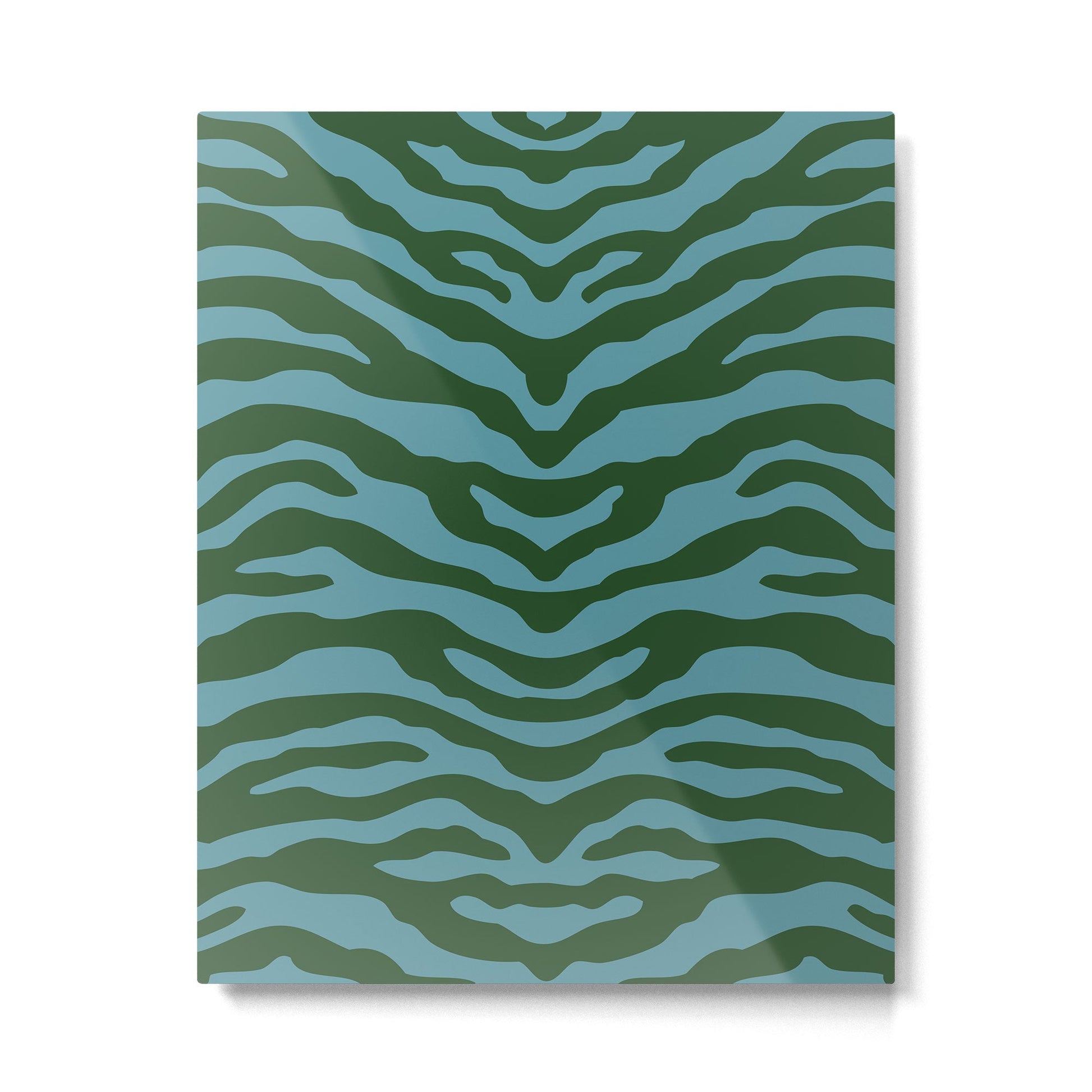 Zebra Wild Animal Print Green and Blue Metal Print | TeksDecor