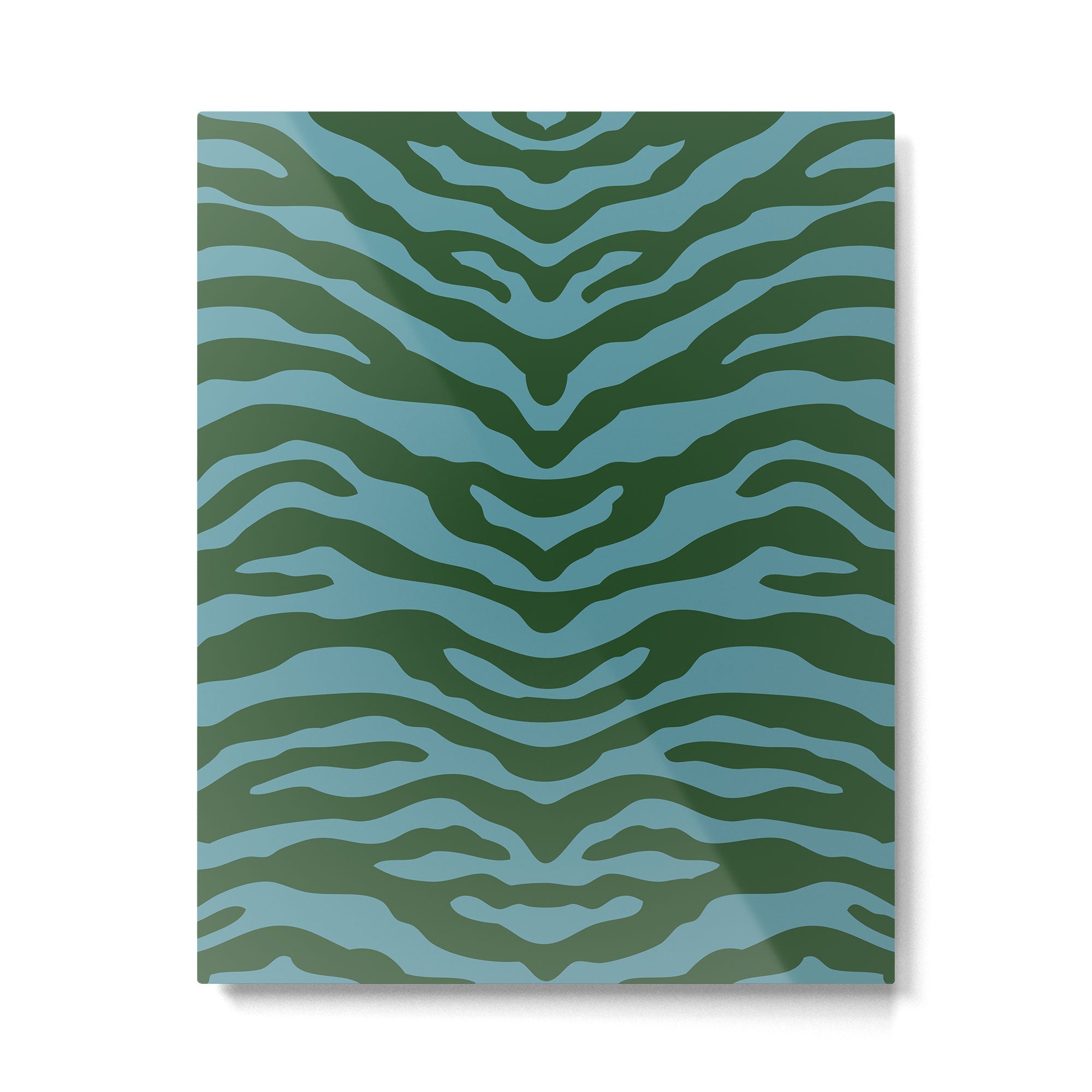 Zebra Wild Animal Print Green and Blue Metal Print | TeksDecor