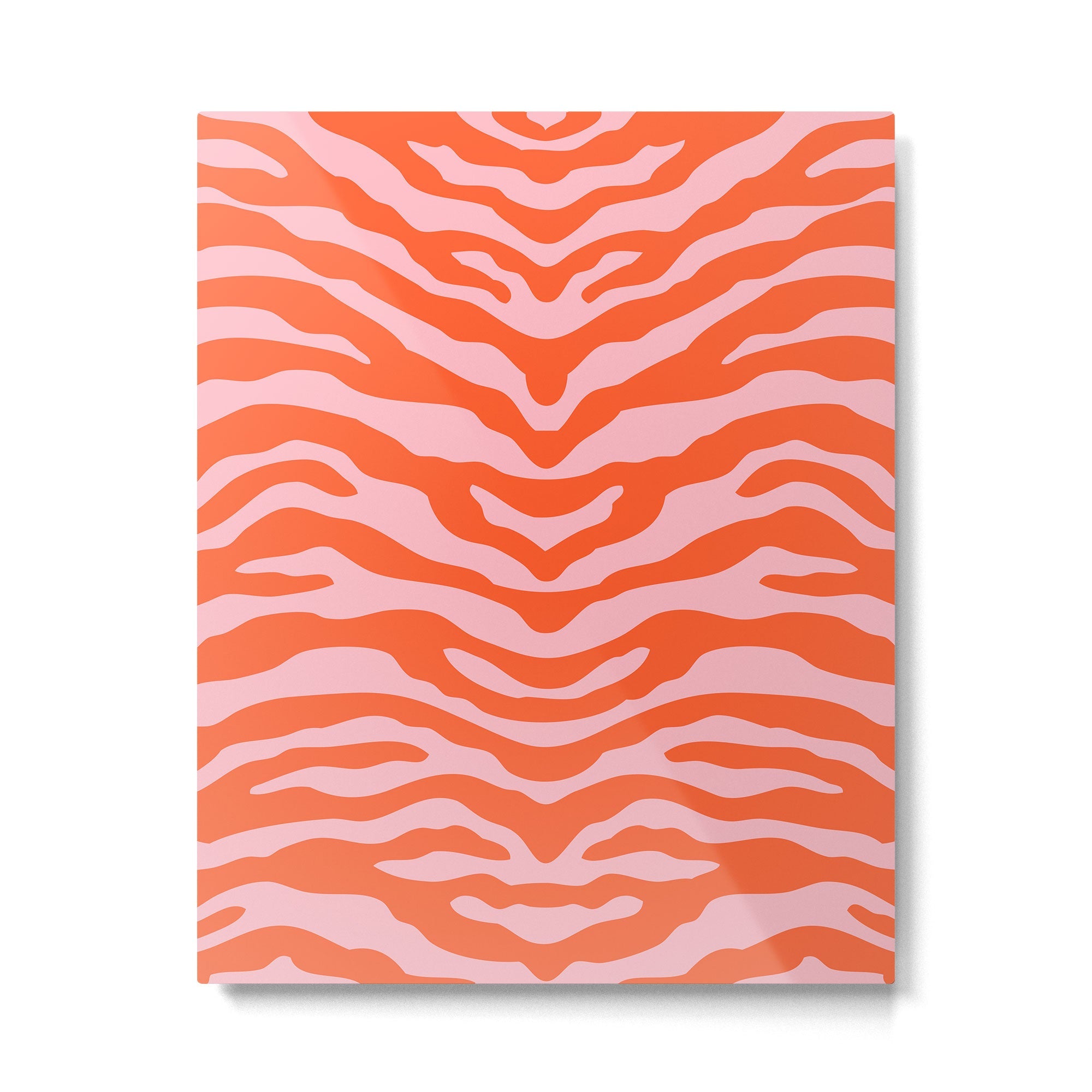 Zebra Wild Animal Print Orange and Pink Metal Print | TeksDecor