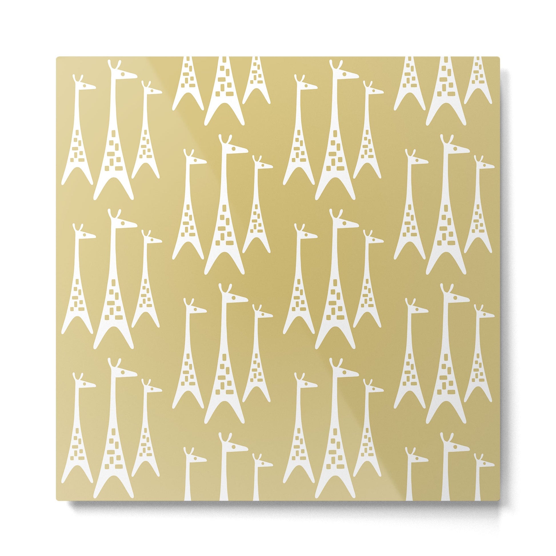Mid Century Modern Giraffe Pattern 827 Metal Print | TeksDecor