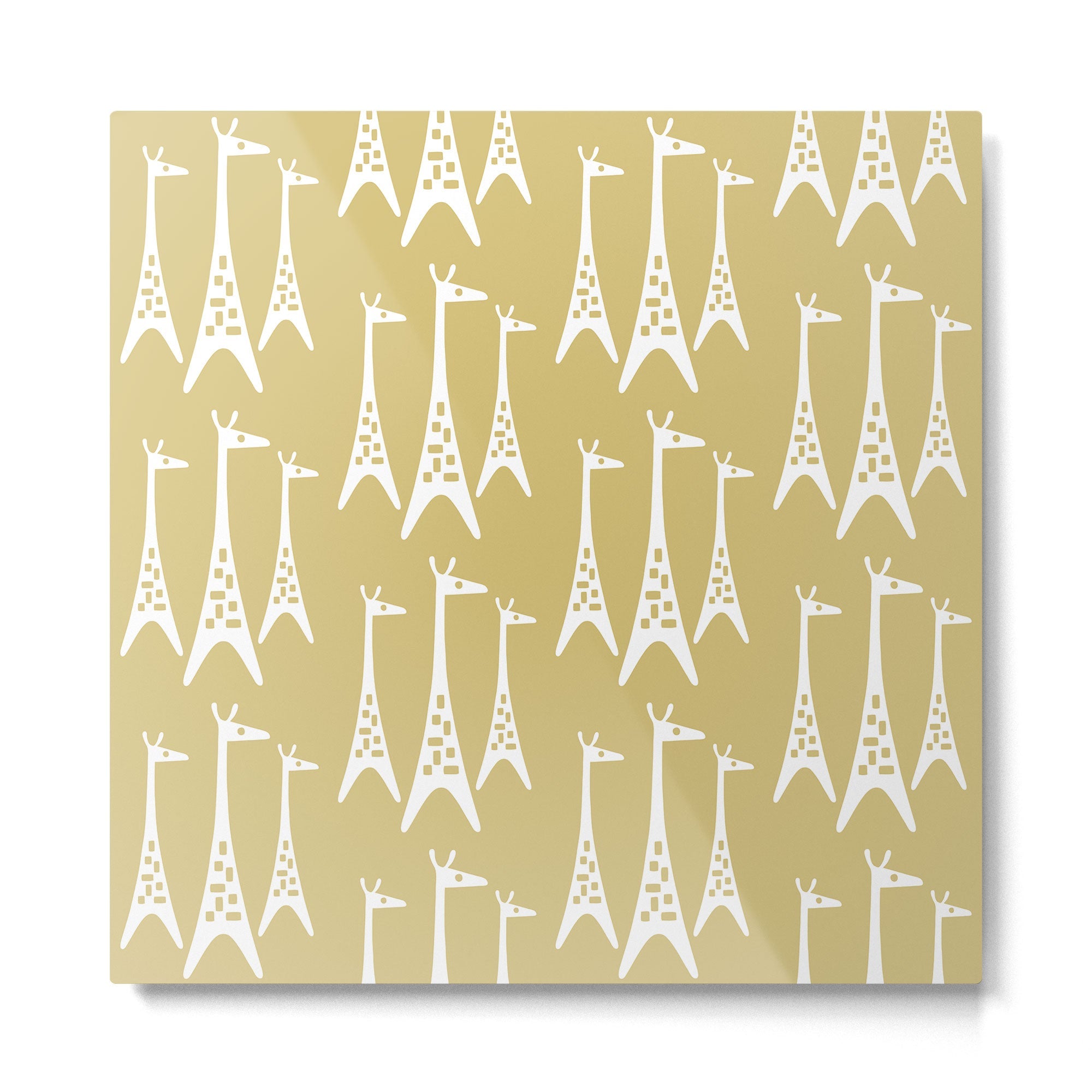 Mid Century Modern Giraffe Pattern 827 Metal Print | TeksDecor