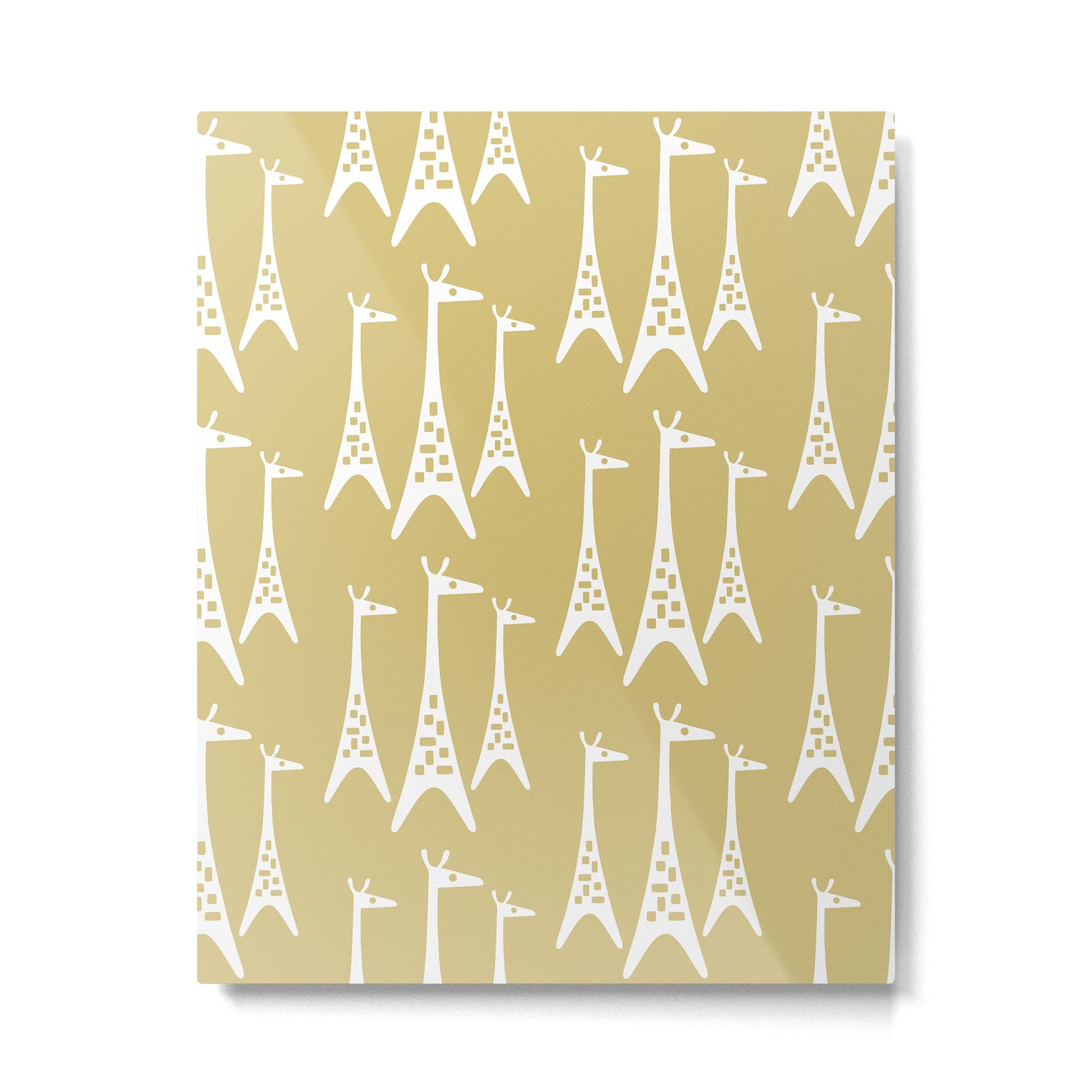 Mid Century Modern Giraffe Pattern 827 Metal Print | TeksDecor