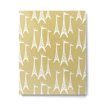 Mid Century Modern Giraffe Pattern 827 Metal Print | TeksDecor