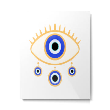 Evil Eye Amulet Charm Metal Print | TeksDecor