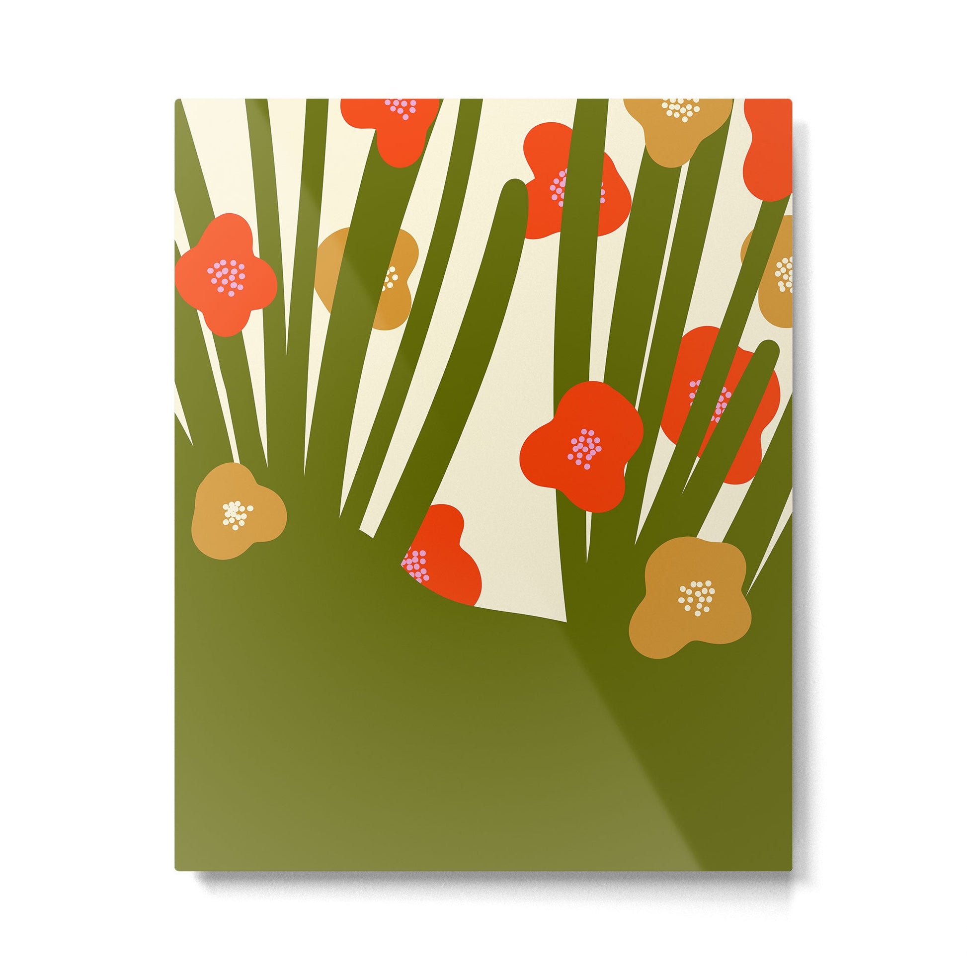 Nature Mid-century modern retro 70s Metal Print | TeksDecor