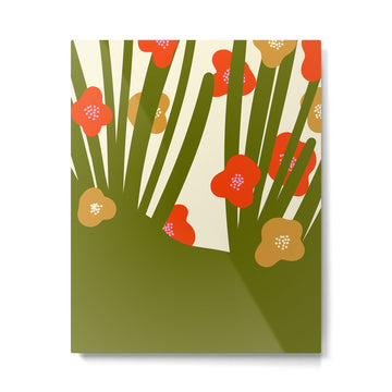 Nature Mid-century modern retro 70s Metal Print | TeksDecor