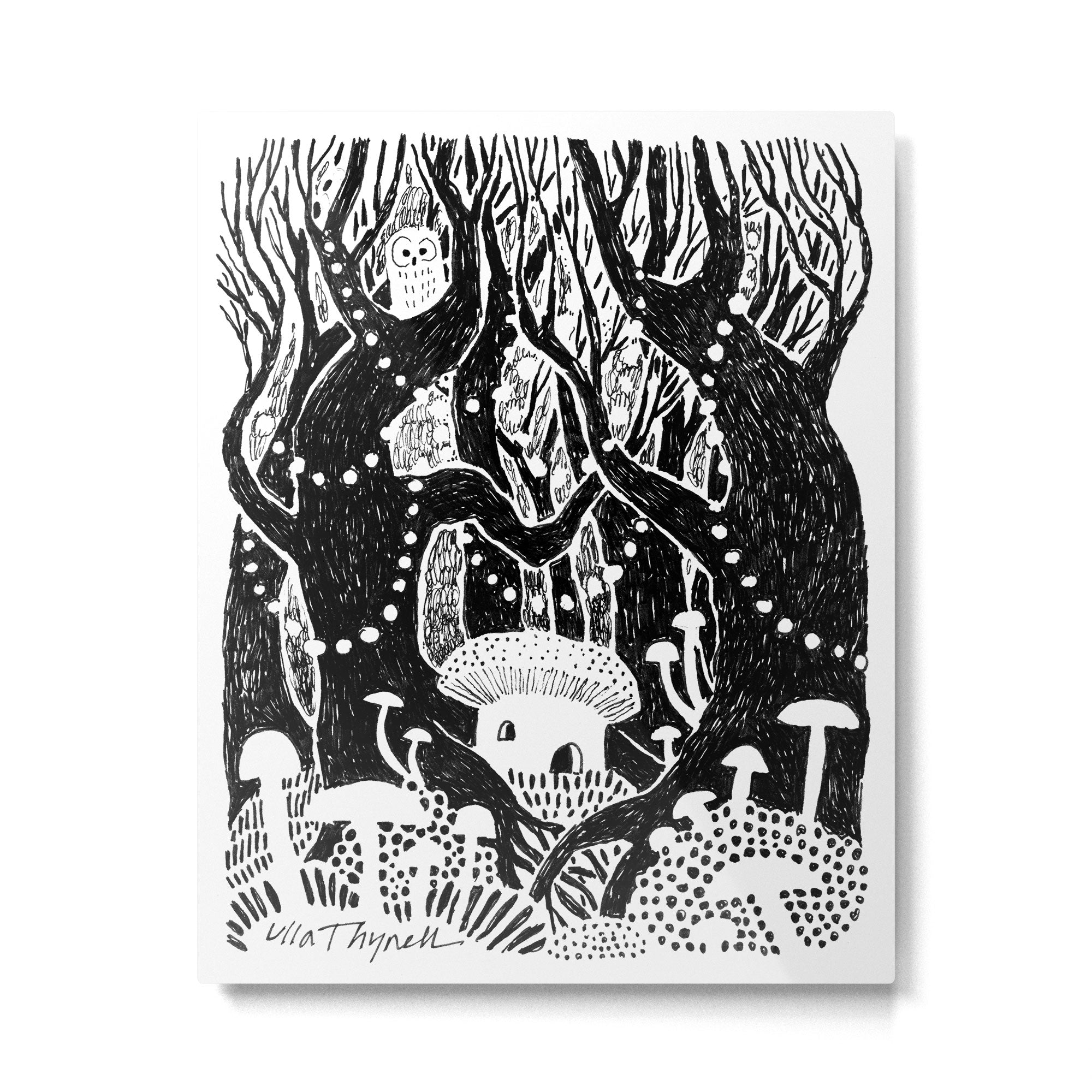 Mushroom House Metal Print | TeksDecor