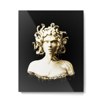 Gold Medusa Metal Print | TeksDecor