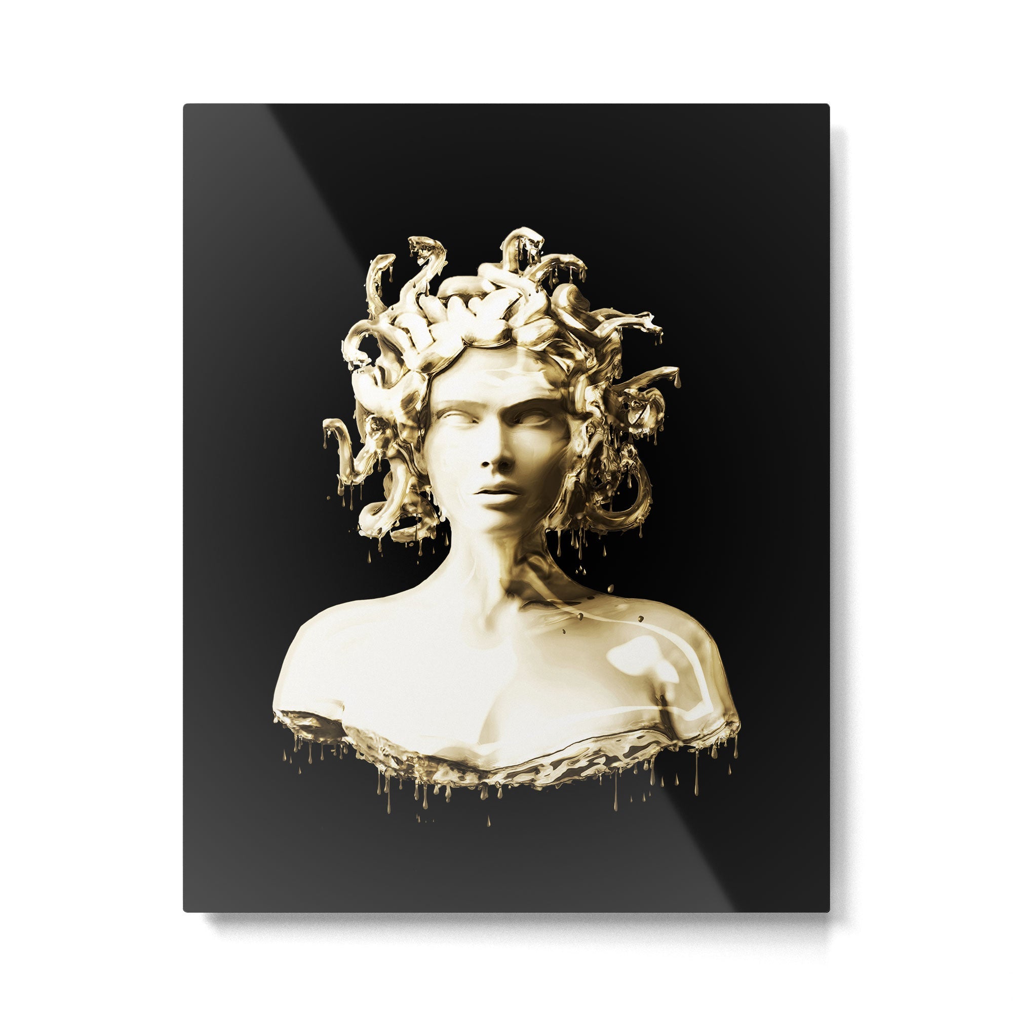 Gold Medusa Metal Print | TeksDecor