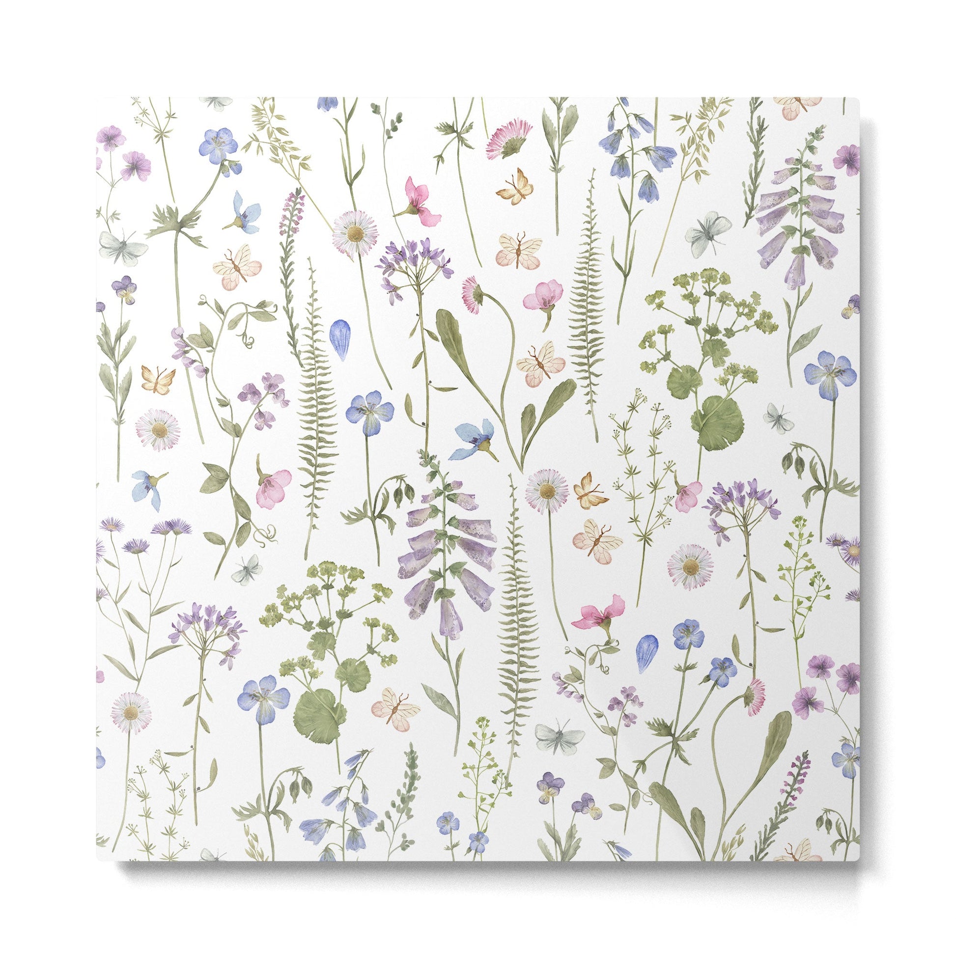 Hygge Summer Wildflowers Meadow Metal Print | TeksDecor