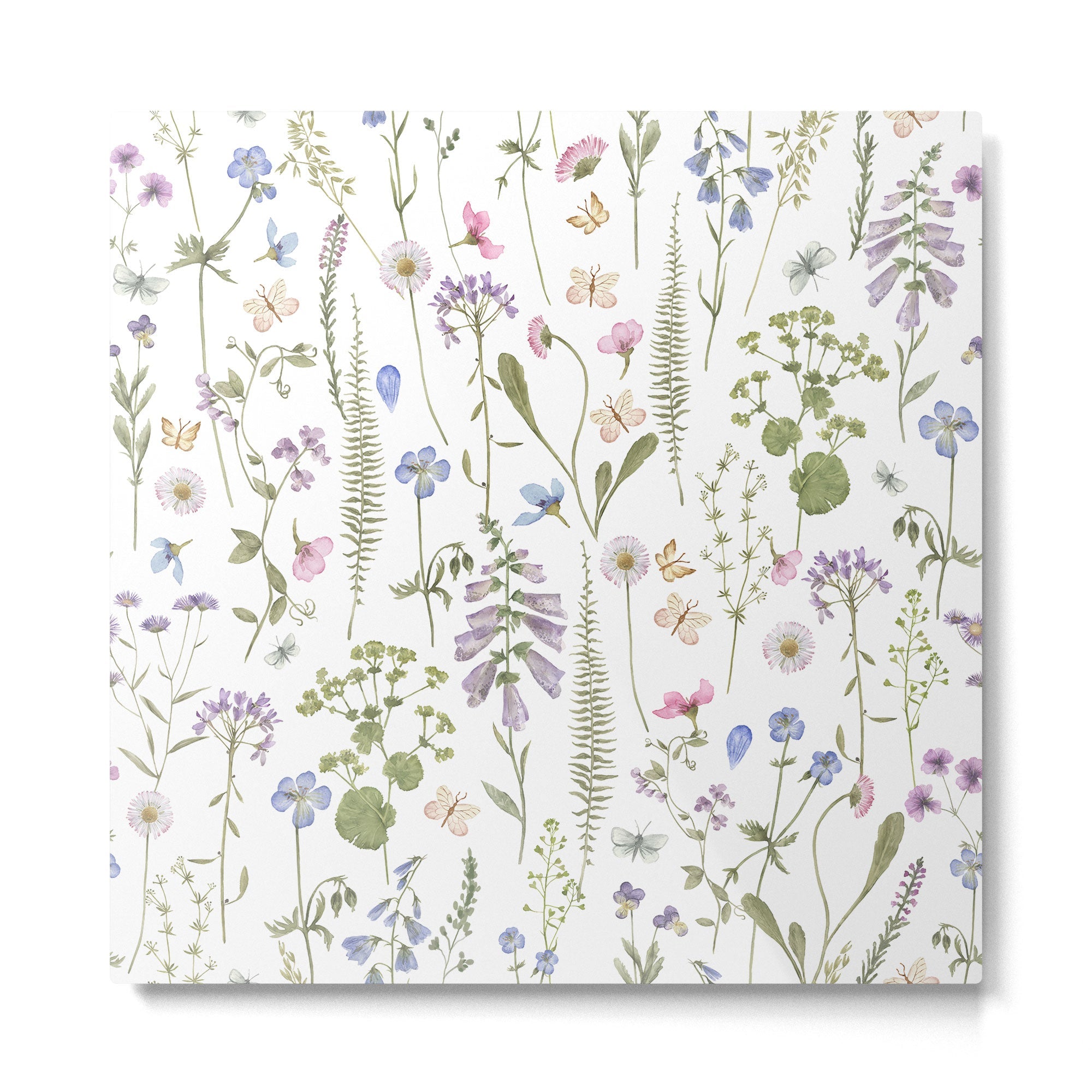 Hygge Summer Wildflowers Meadow Metal Print | TeksDecor